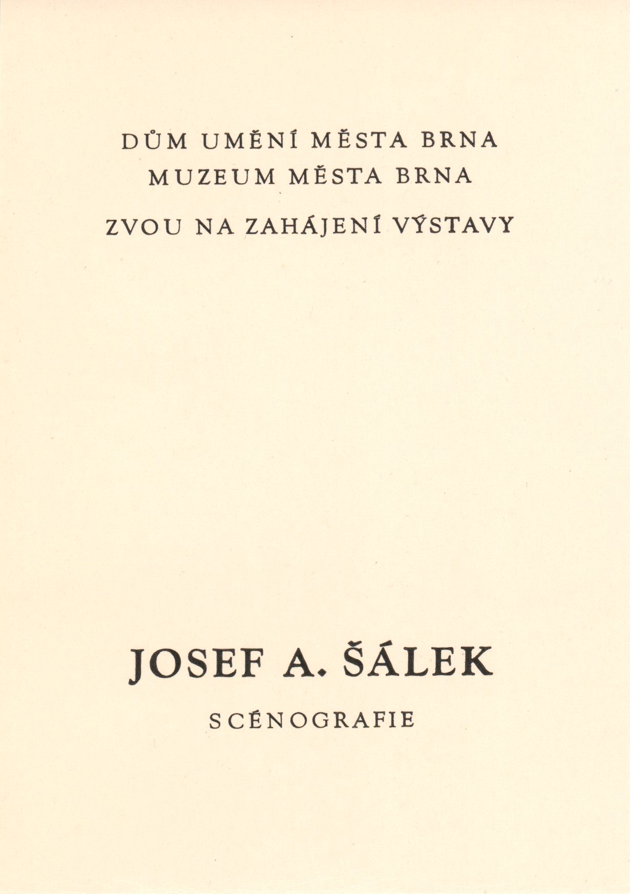 Josef Adolf Šálek – scénografie
