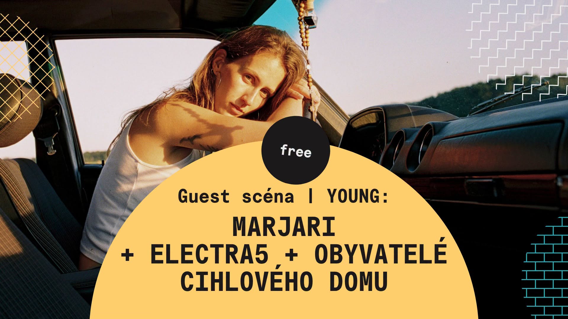Guest scéna YOUNG: Marjari, Electra5, Obyvatelé cihlového domu