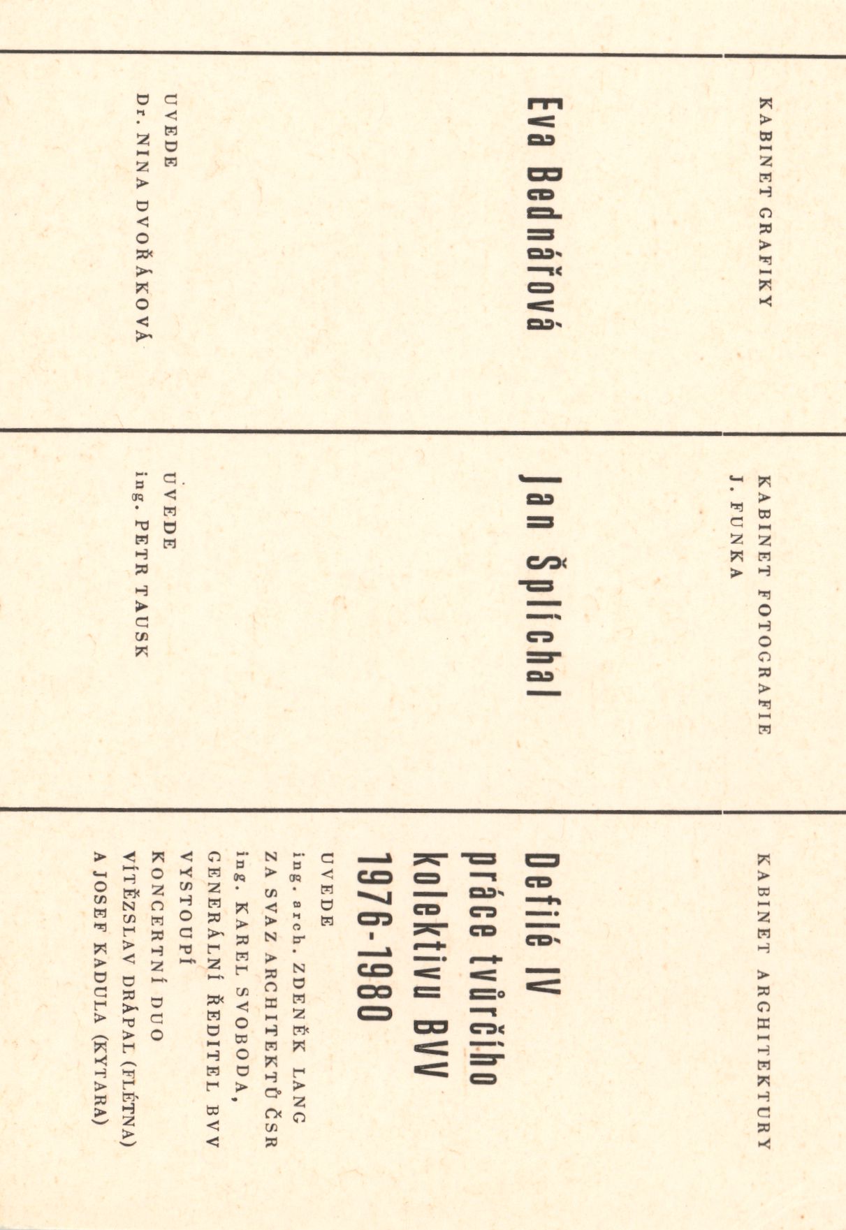 Defilé IV. Tvůrčí skupina BVV 1975–1980