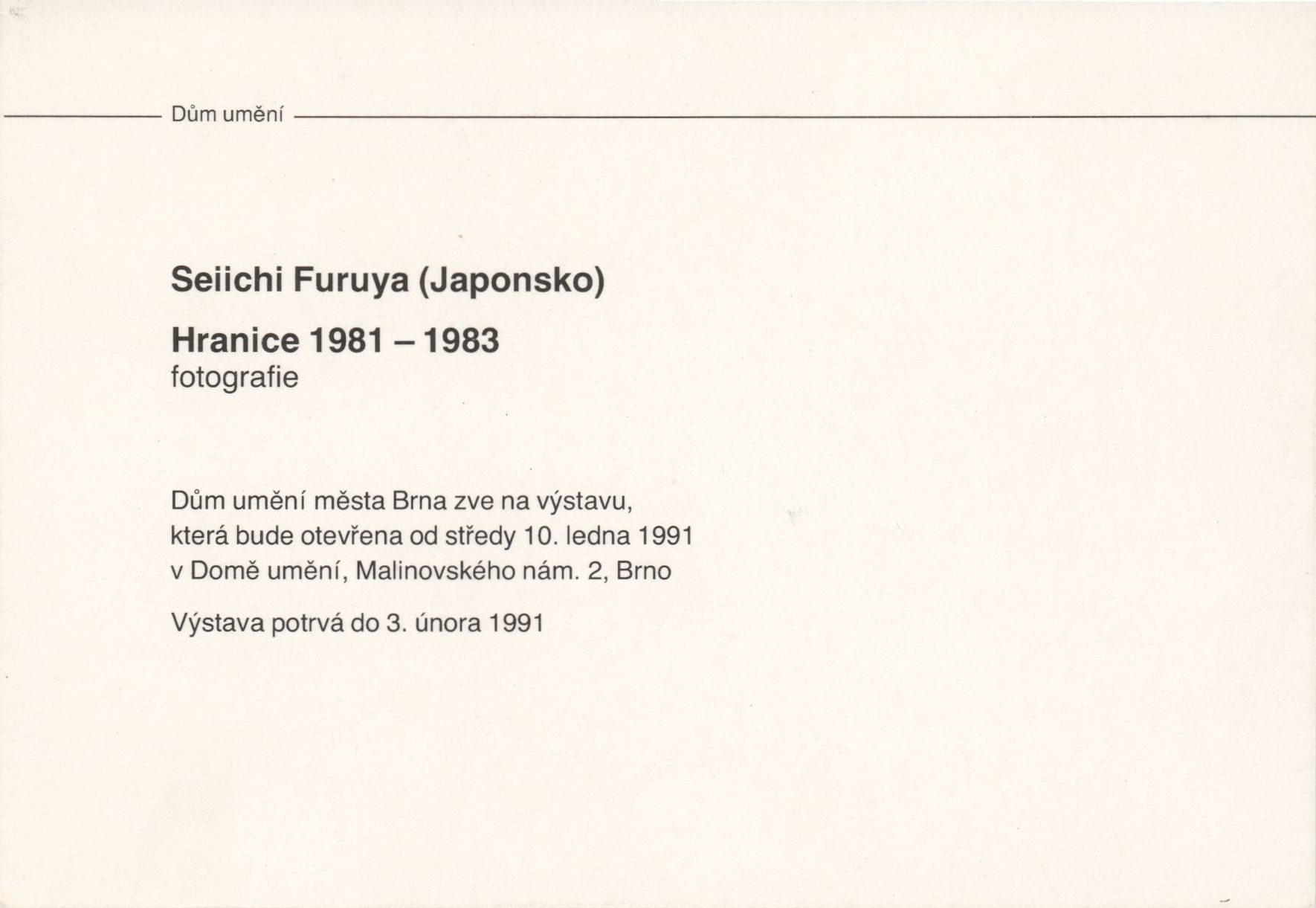 Seiichi Furuya. Hranice – fotografie