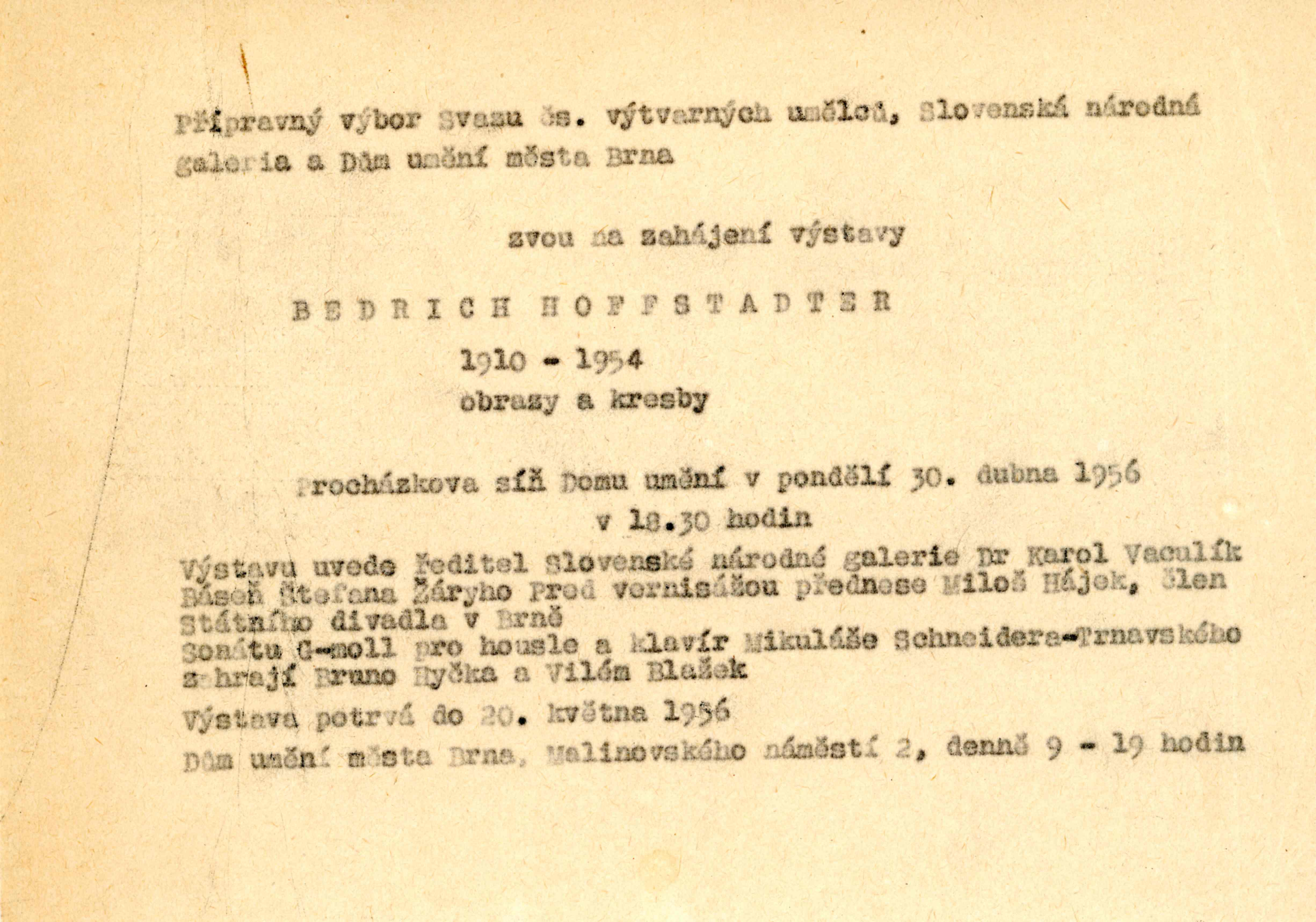 Bedřich Hoffstädter 1910–1954 – obrazy a&nbsp;kresby