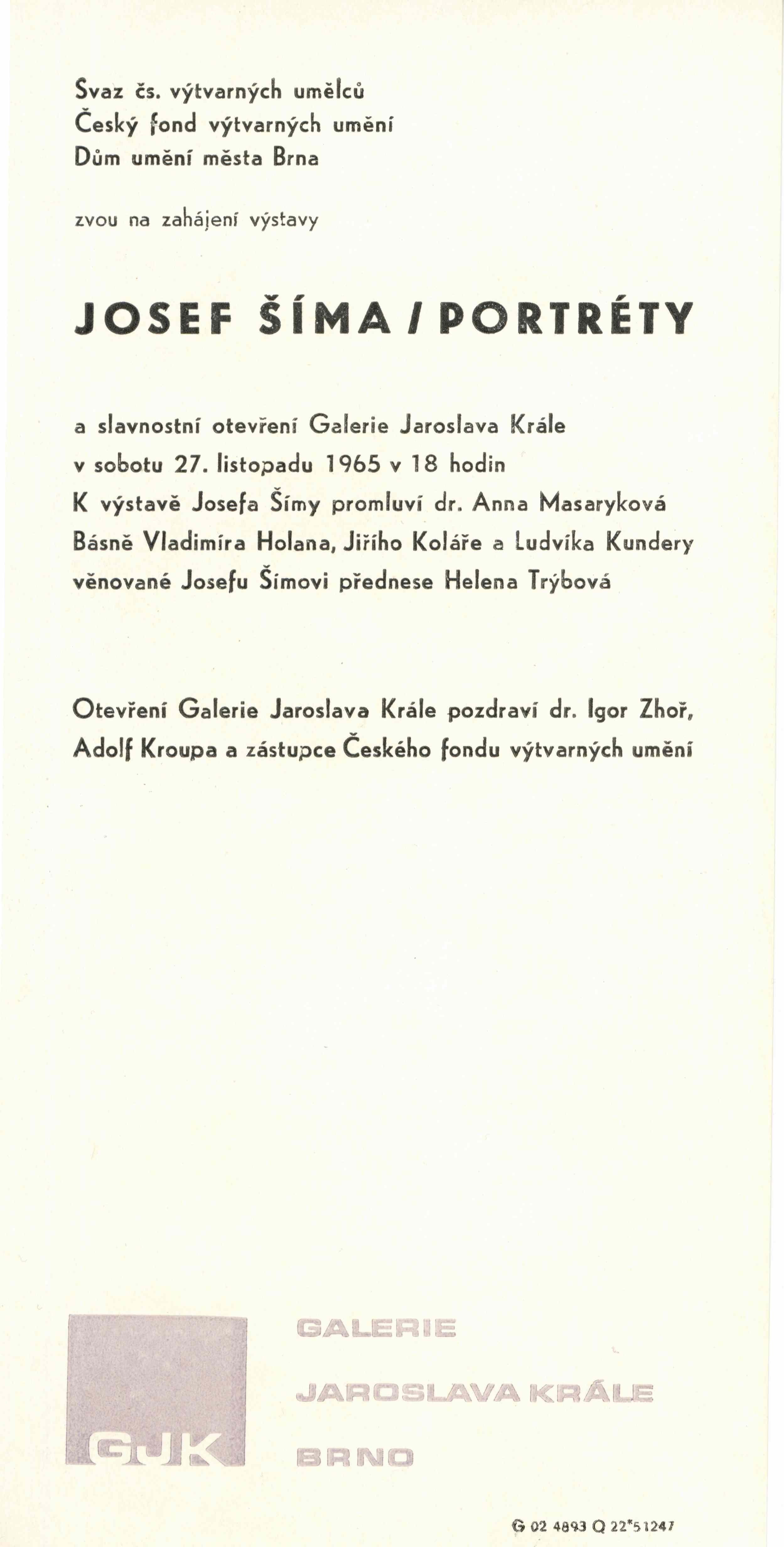 Josef Šíma – portréty