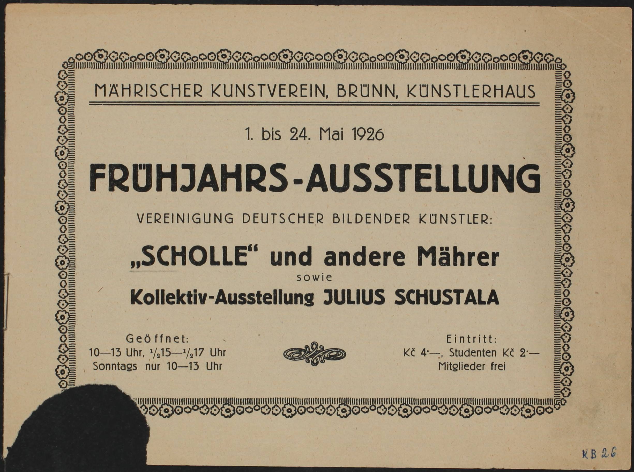 Vereinigung der deutschen bildenden Künstler Mährens und Schlesiens „Scholle“ – Julius Schustala