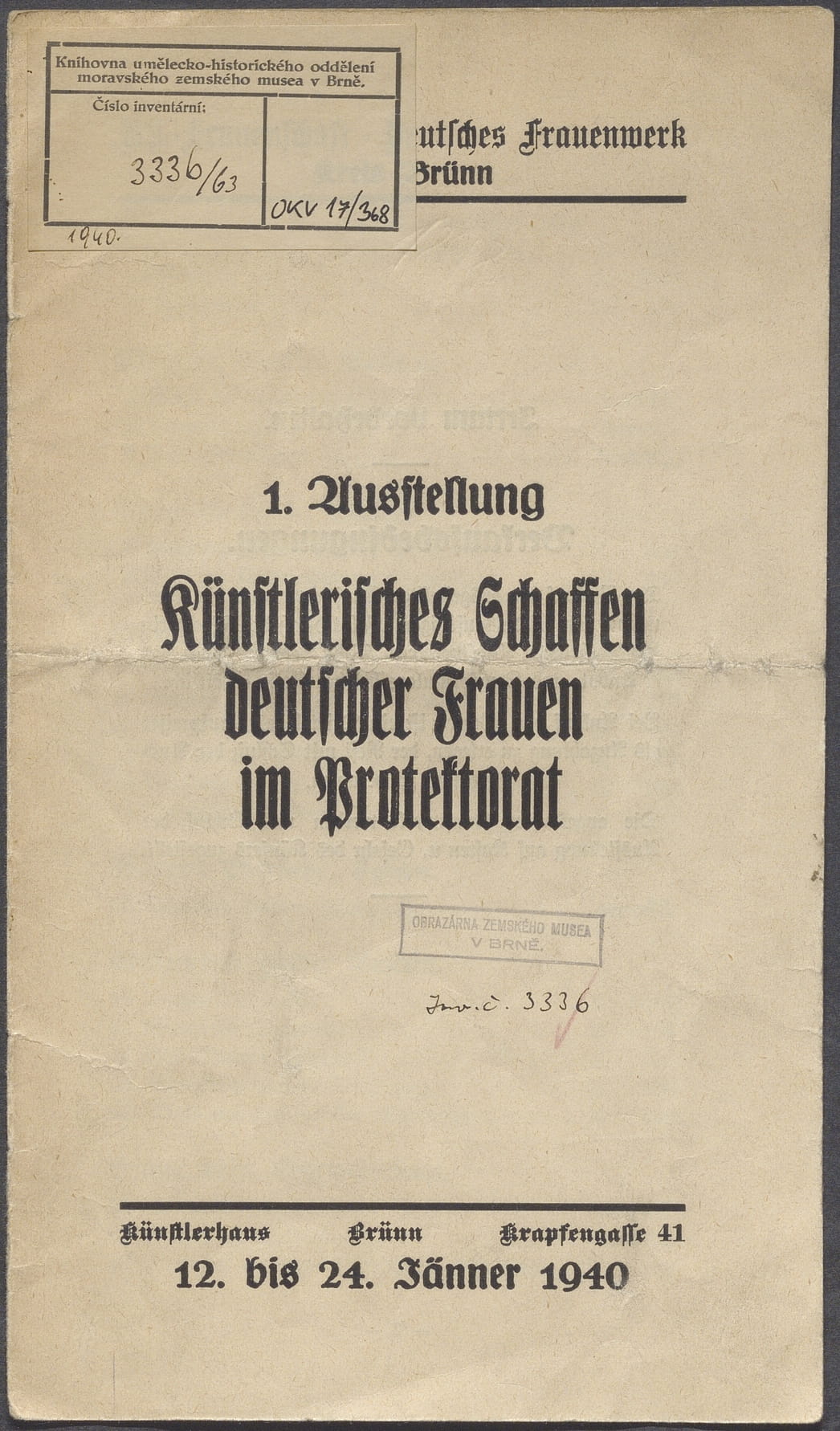 Künstlerisches Schaffen deutscher Frauen im Protektorat