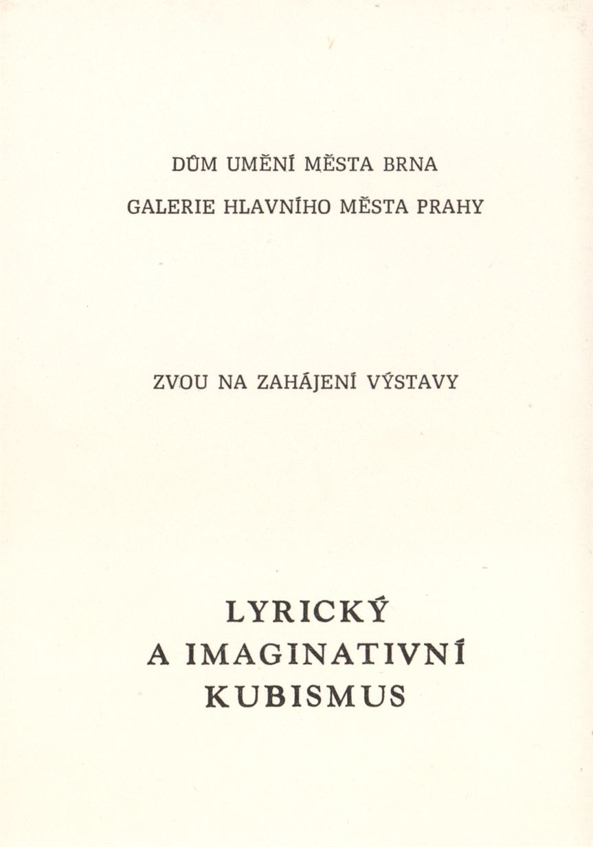 Lyrický a&nbsp;imaginativní kubismus 1926–1935. Obrazy, plastika