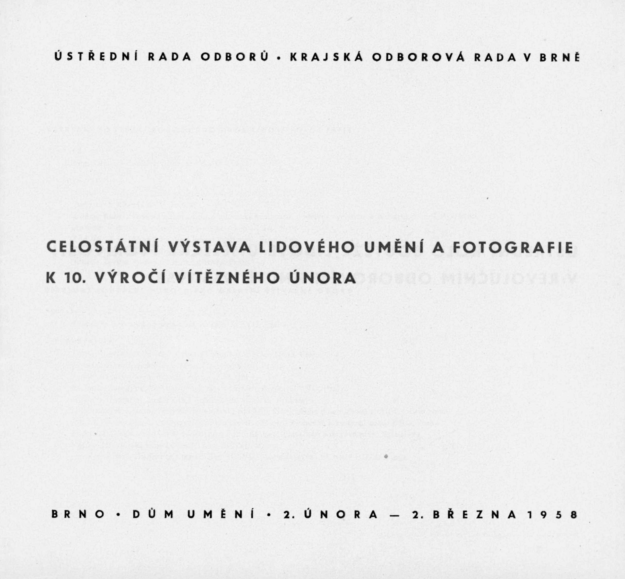 Celostátní výstava lidového umění a&nbsp;fotografie k 10. výročí Vítězného února