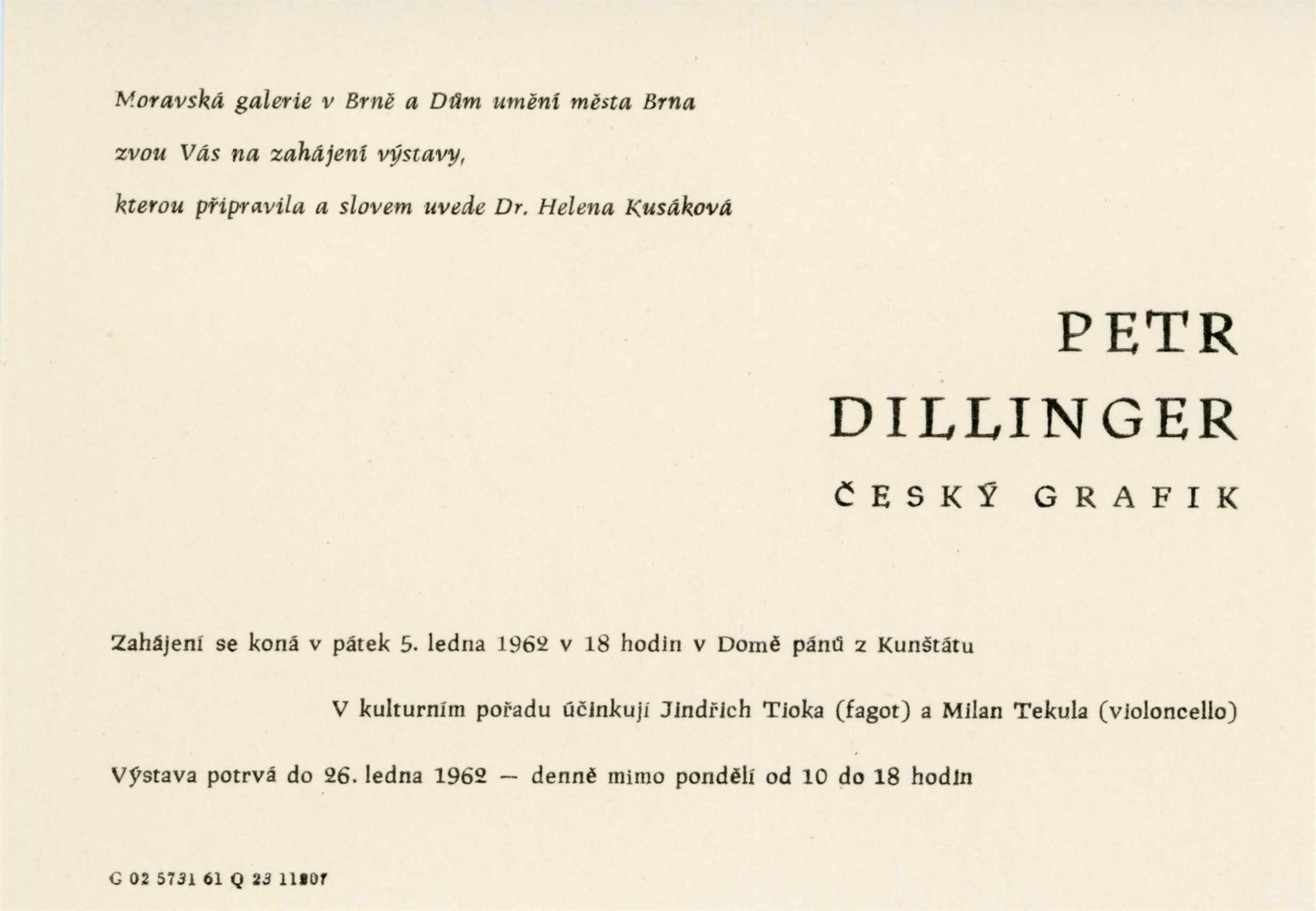 Petr Dillinger. Český grafik