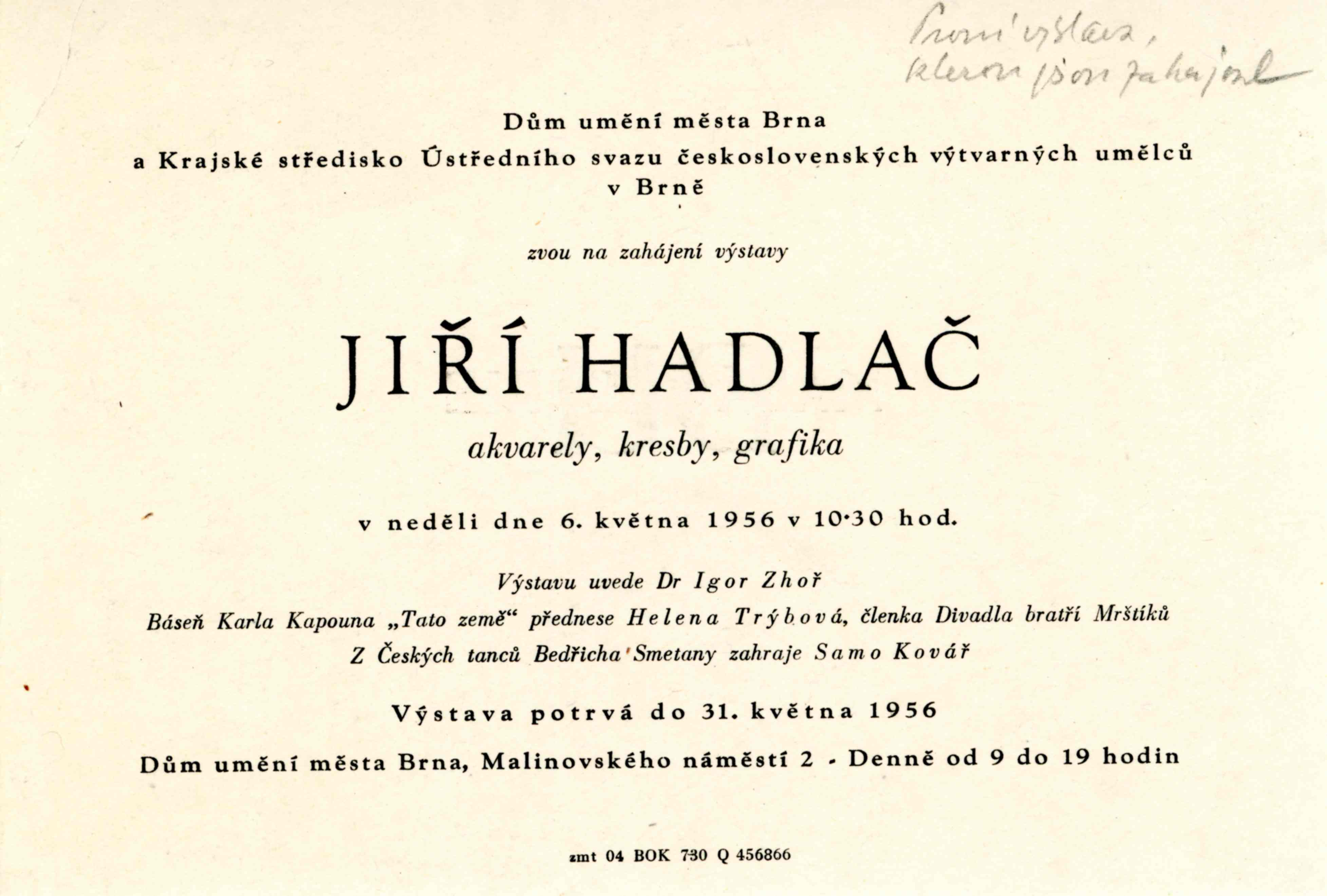 Jiří Hadlač 1956