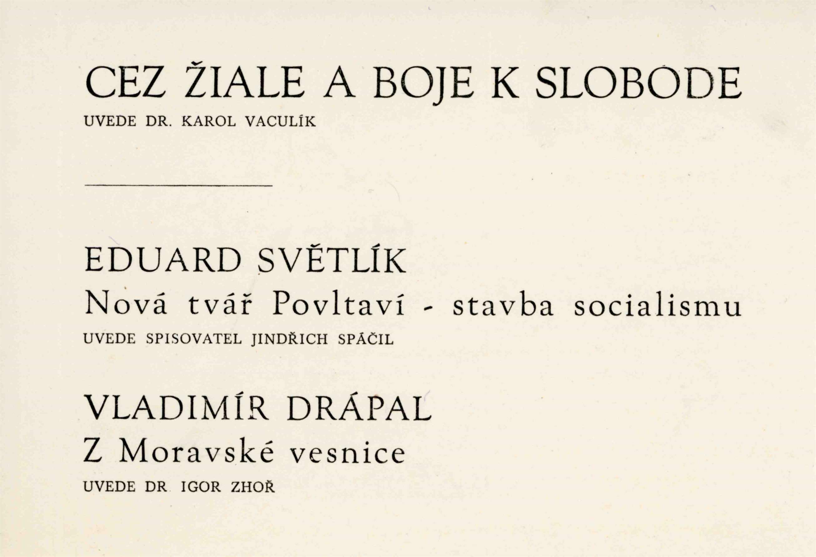 Eduard Světlík. Nová tvář Povltaví. Stavba socialismu