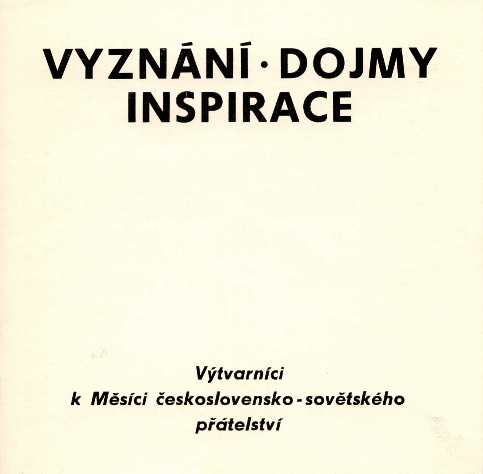 Vyznání, dojmy, inspirace