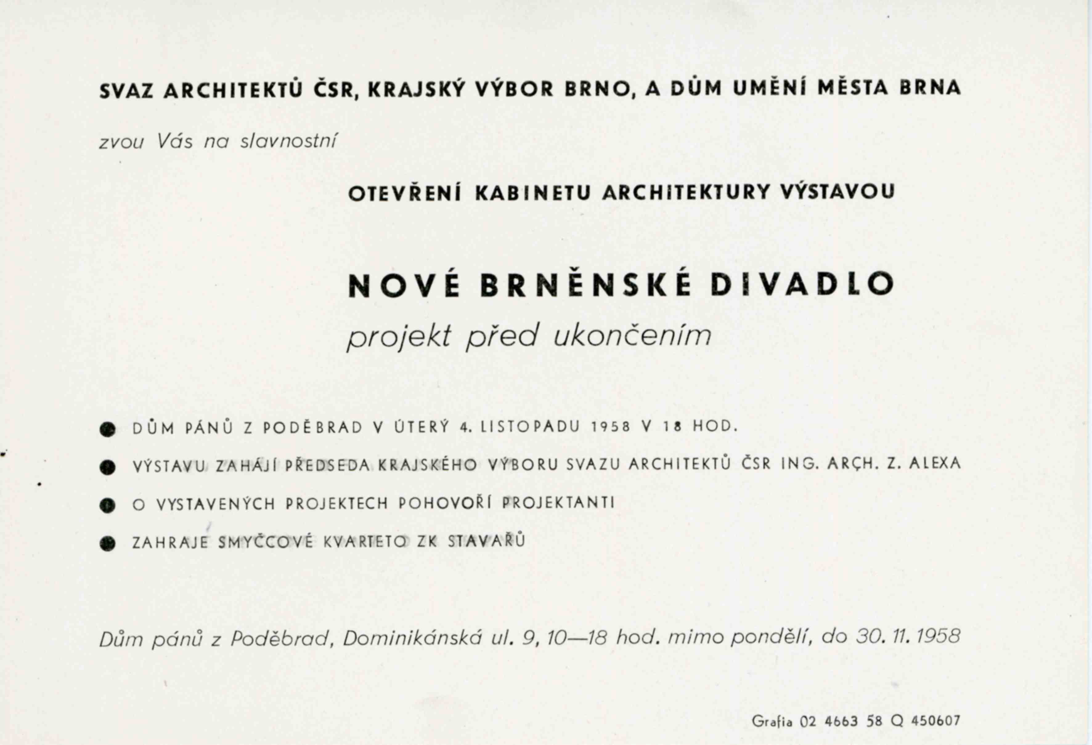 Brněnské divadlo – projekt