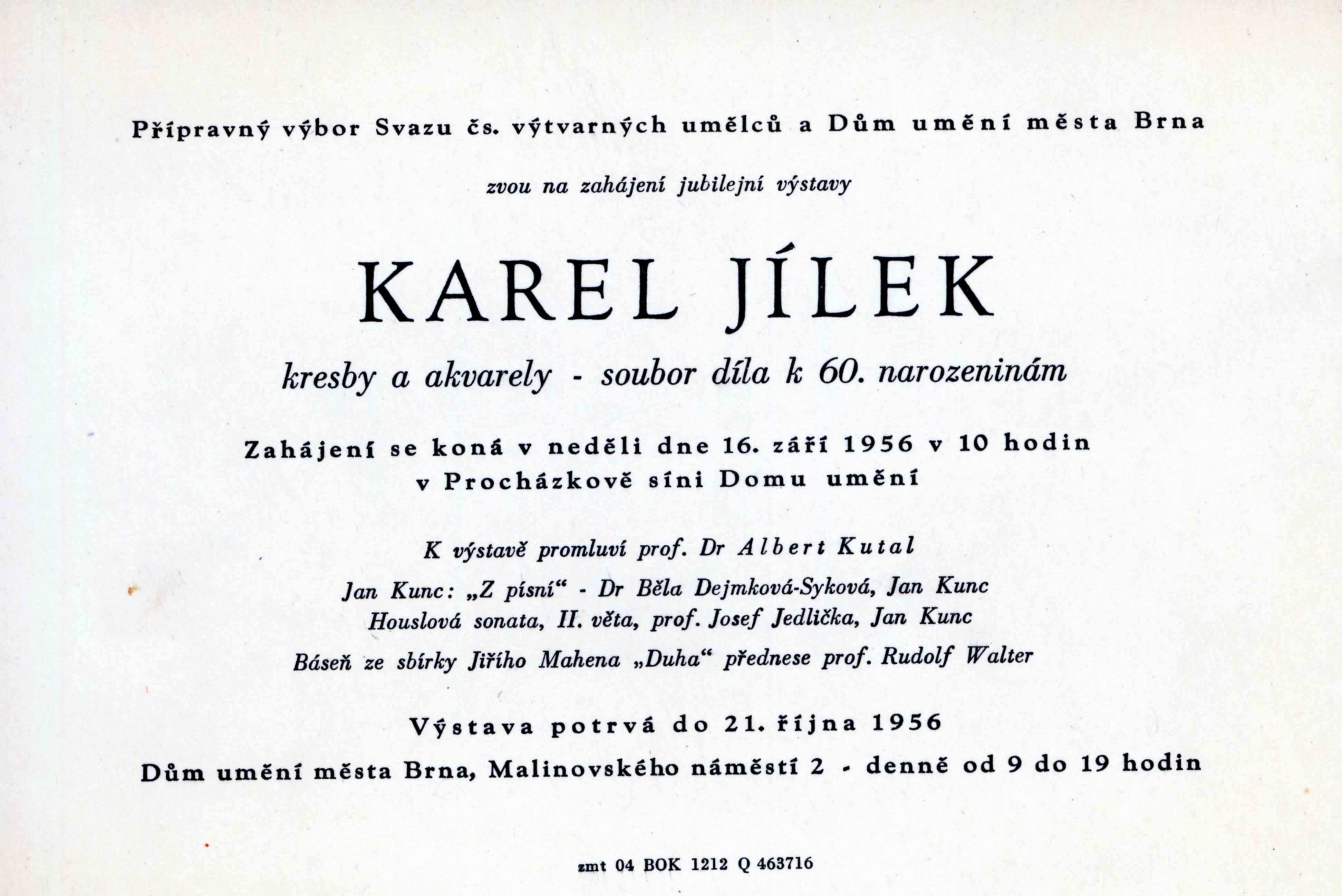 Karel Jílek, výstava k&nbsp;60. narozeninám