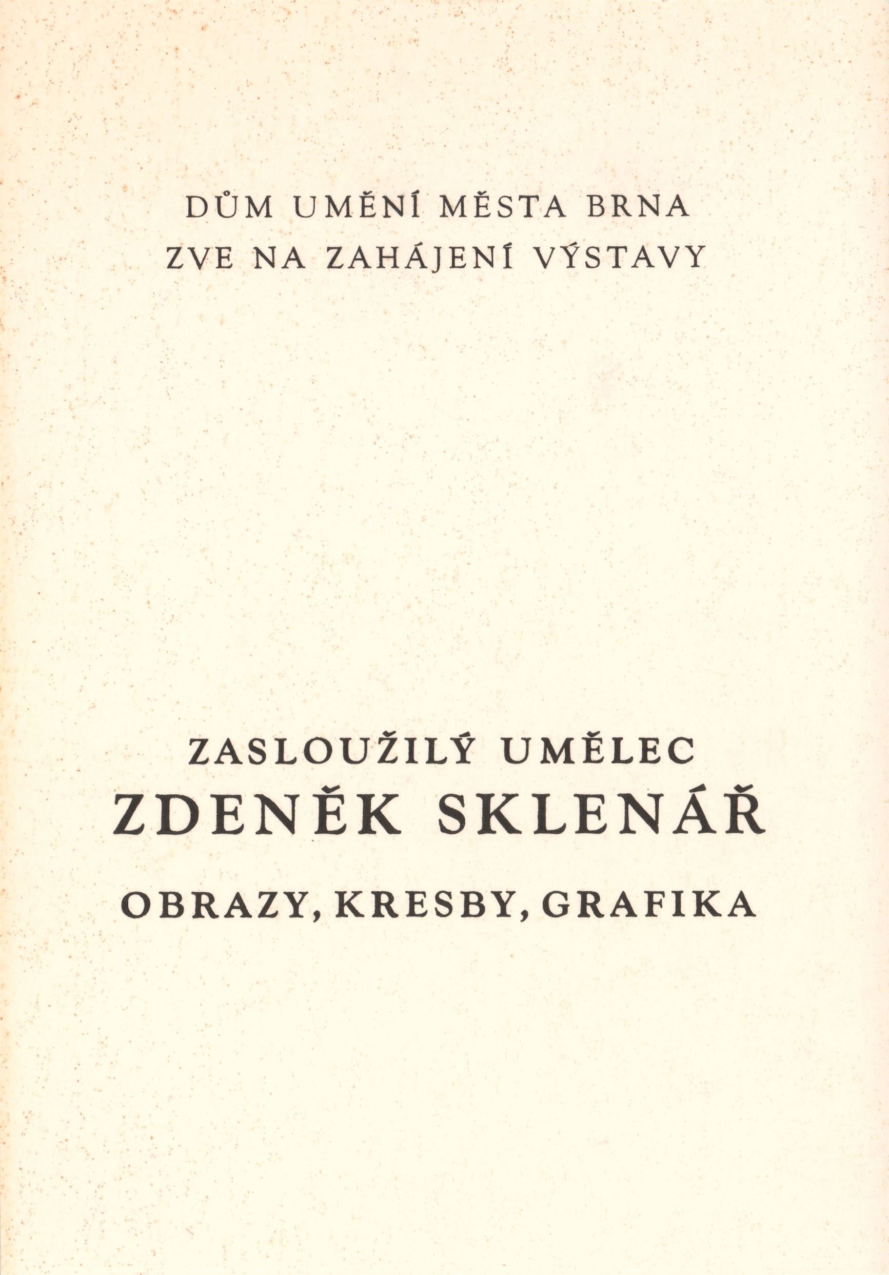 Zasloužilý umělec Zdeněk Sklenář – obrazy, kresby, grafika
