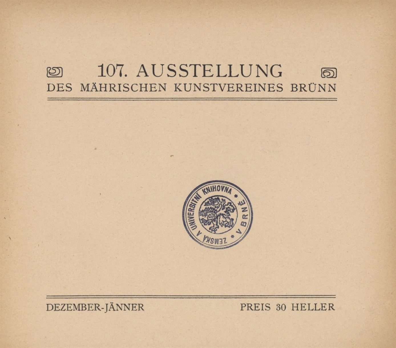 Weihnachtsausstellung – Ludwig Wieden (107. výstava)