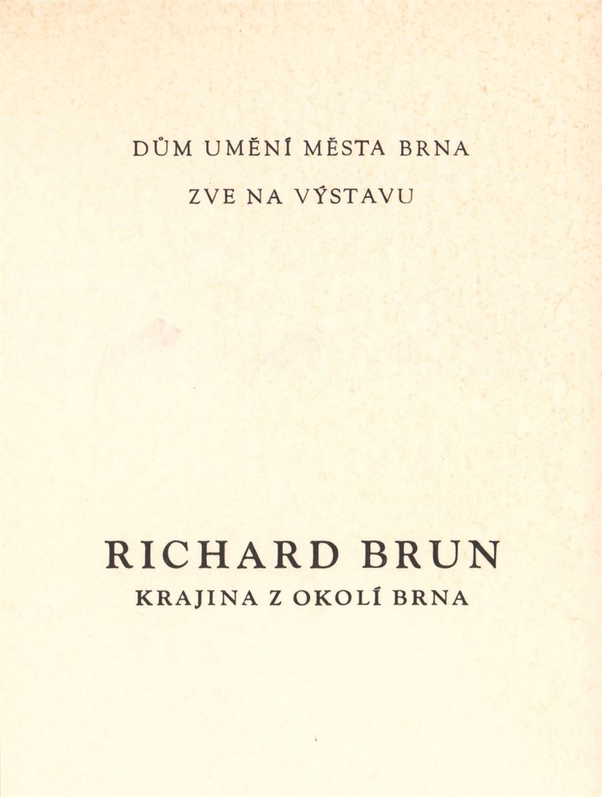 Richard Brun. Krajina z&nbsp;okolí Brna