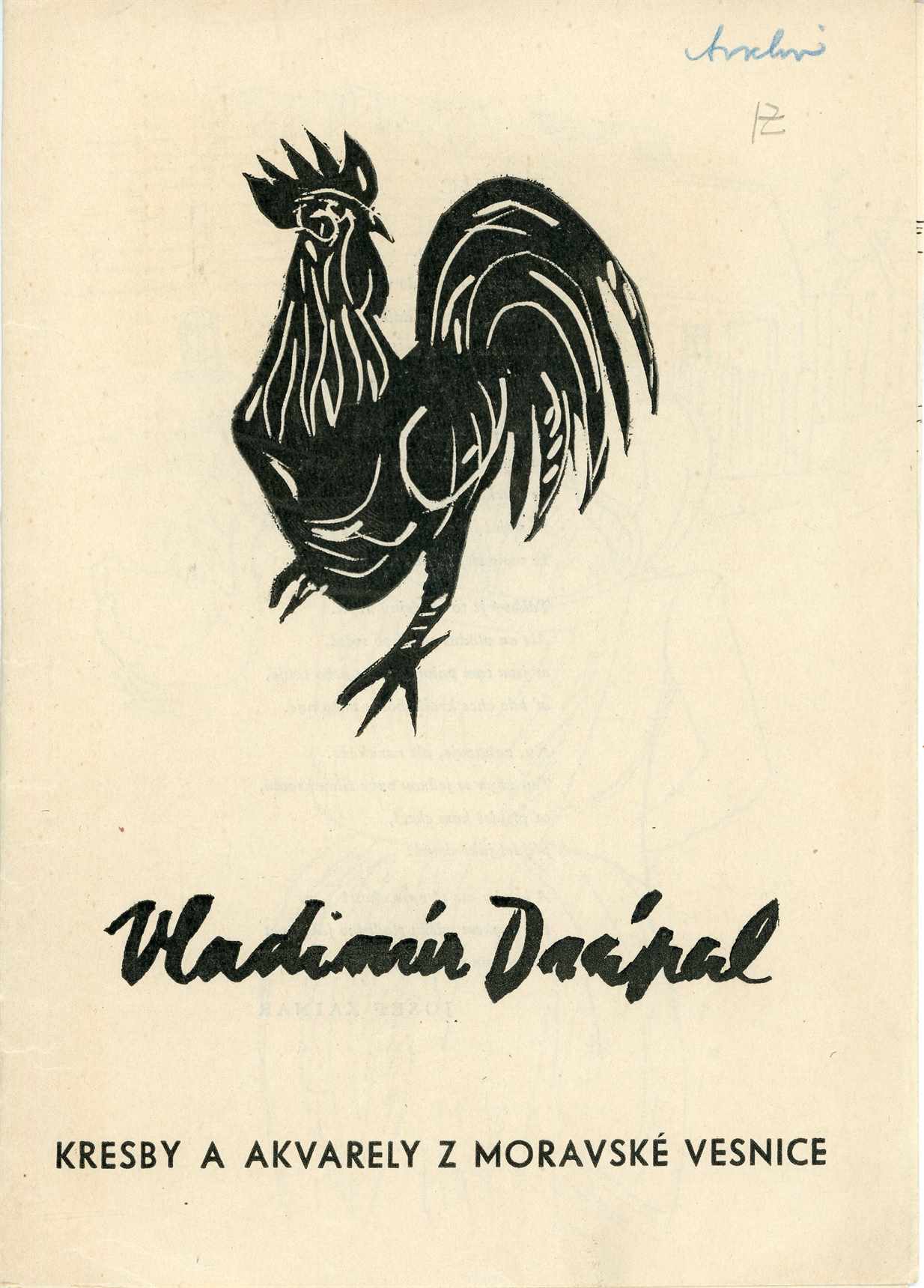 Vladimír Drápal. Kresba a&nbsp;akvarely z&nbsp;moravské vesnice