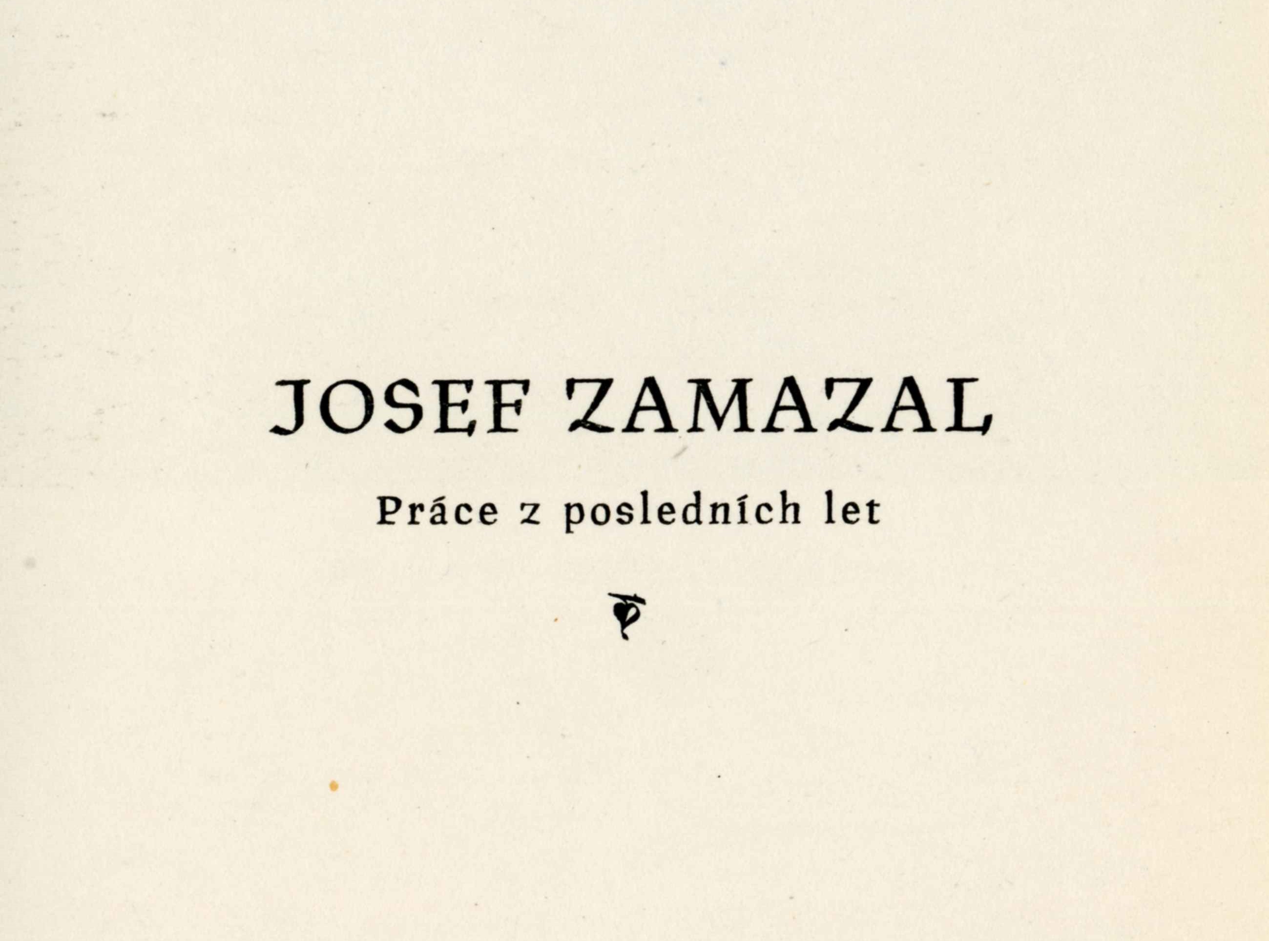 Josef Zamazal, práce z posledních let