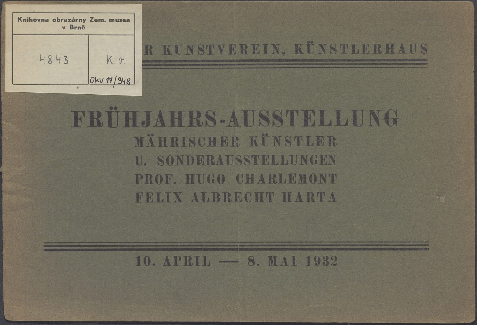 Mährische Kunst – Hugo Charlemont – Felix Albrecht Harta