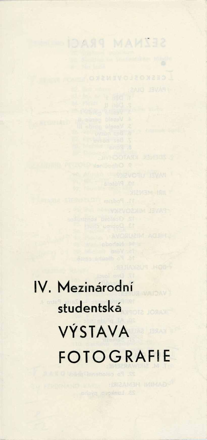 IV. mezinárodní studentská výstava fotografie