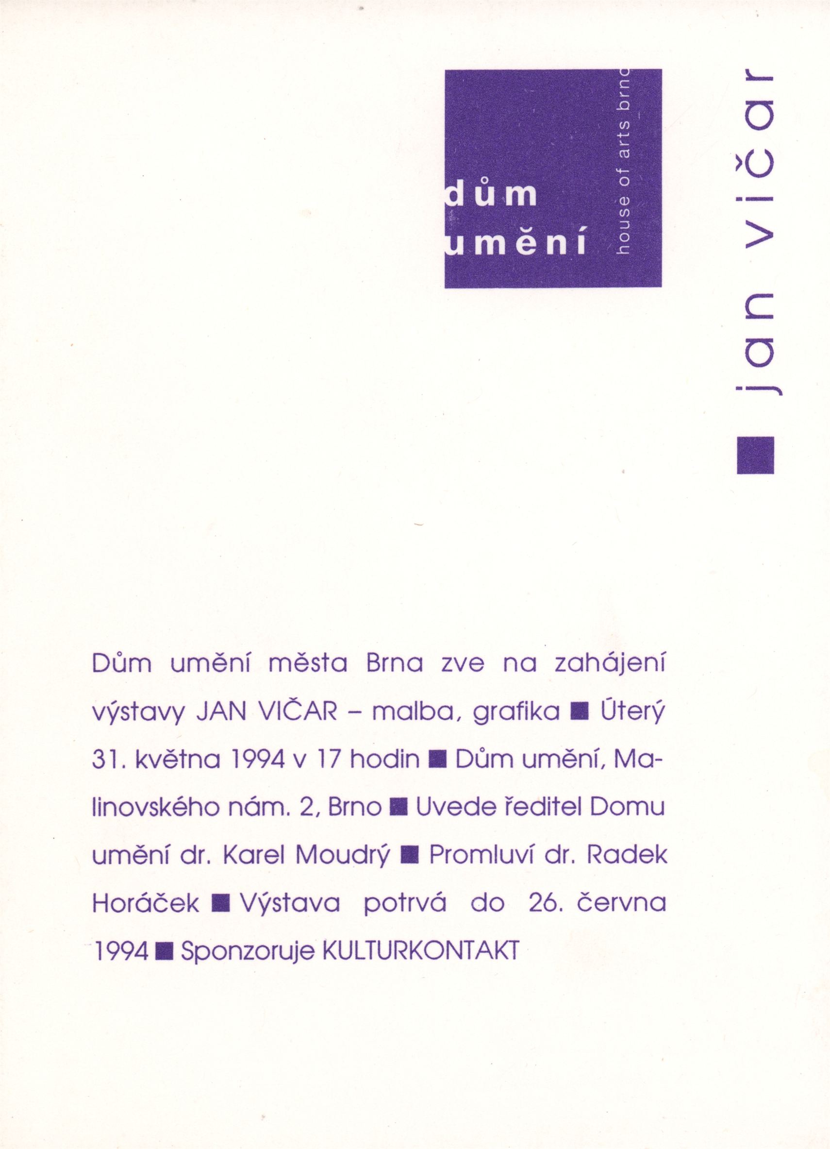 Jan Vičar – malba, grafika