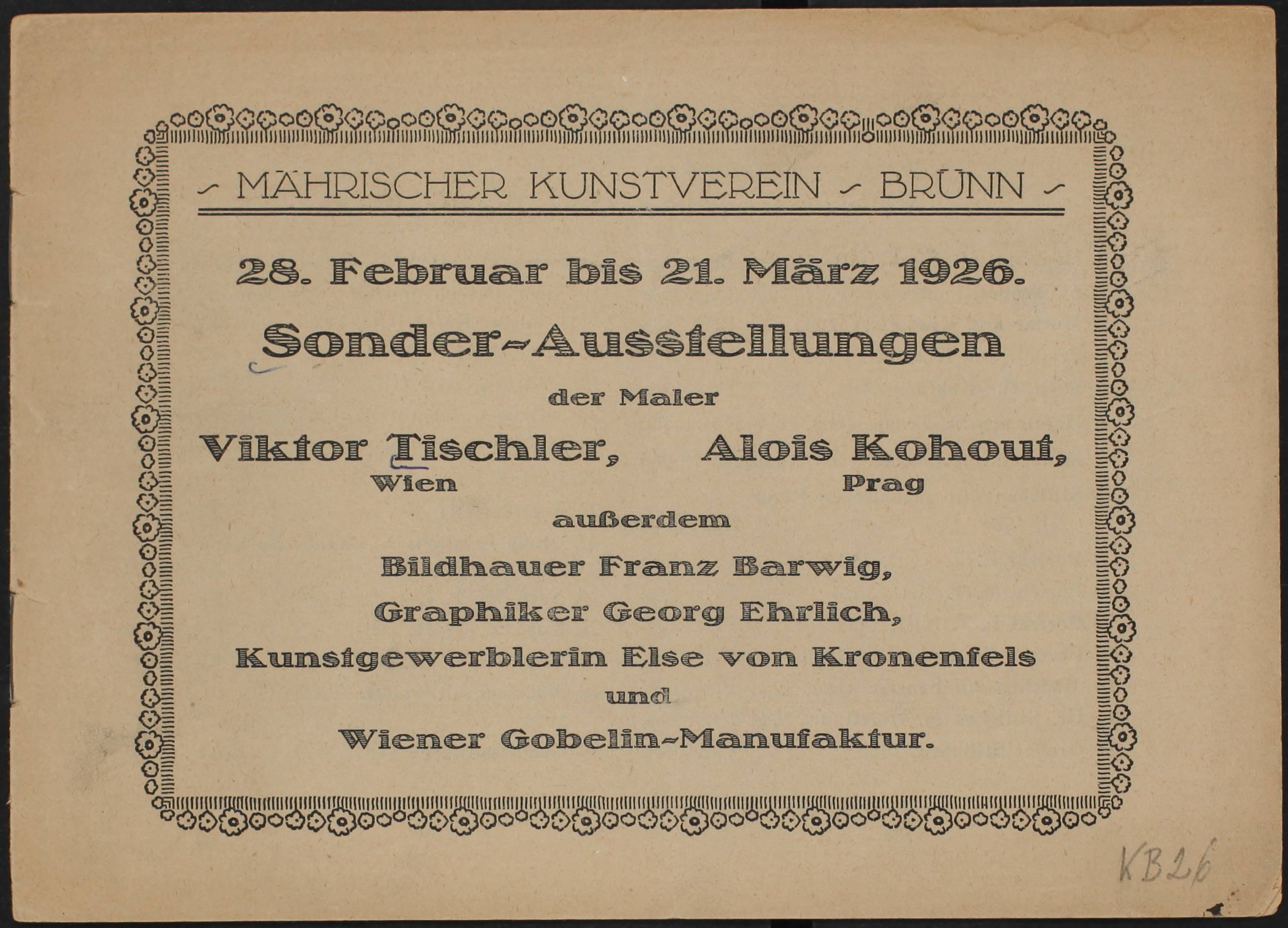Viktor Tischler – Alois Kohout – Franz Barwig – Georg Ehrlich – Else von Kronenfels – Wiener Gobelin-Manufaktur