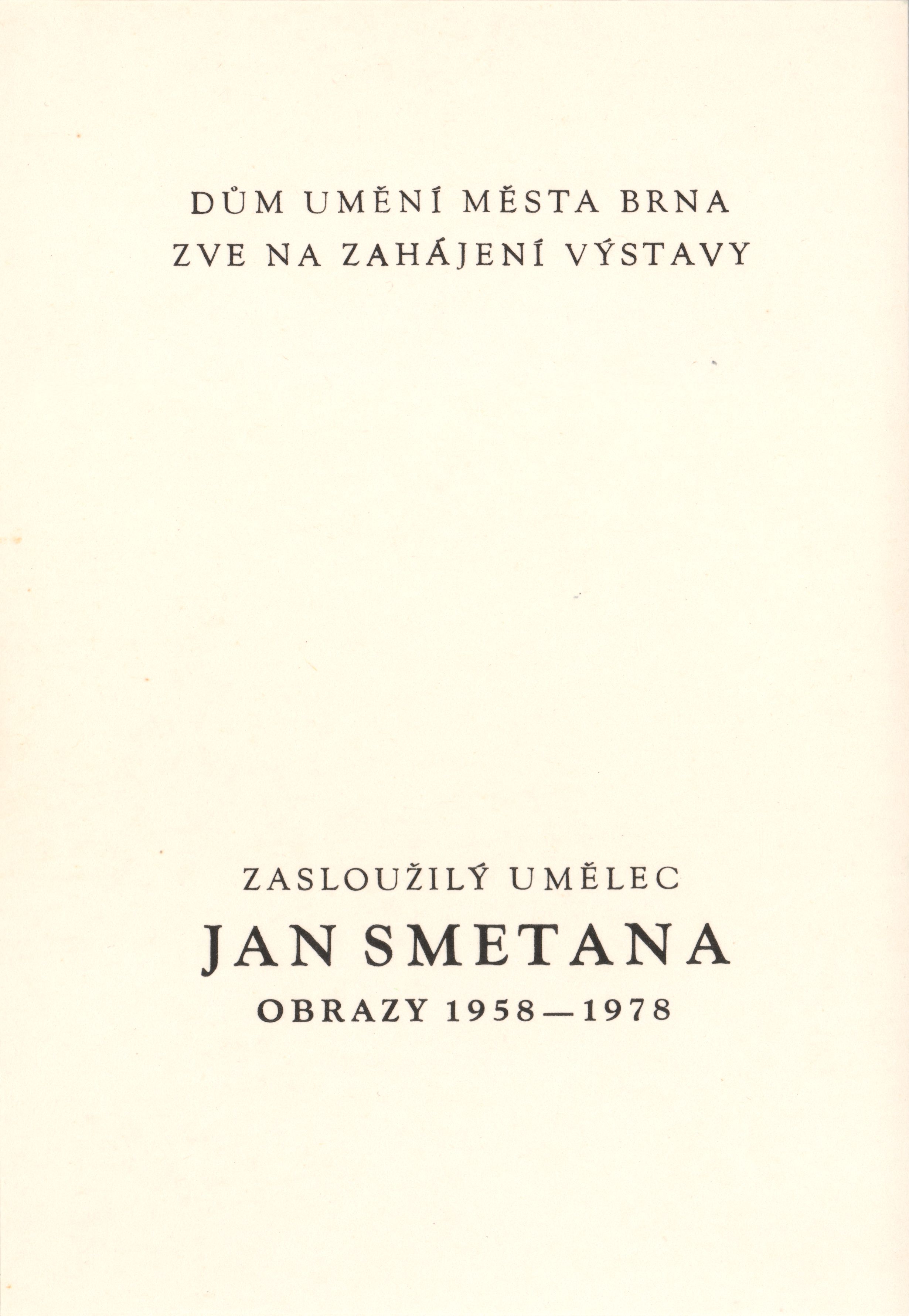 Jan Smetana. Obrazy z let 1958–1978