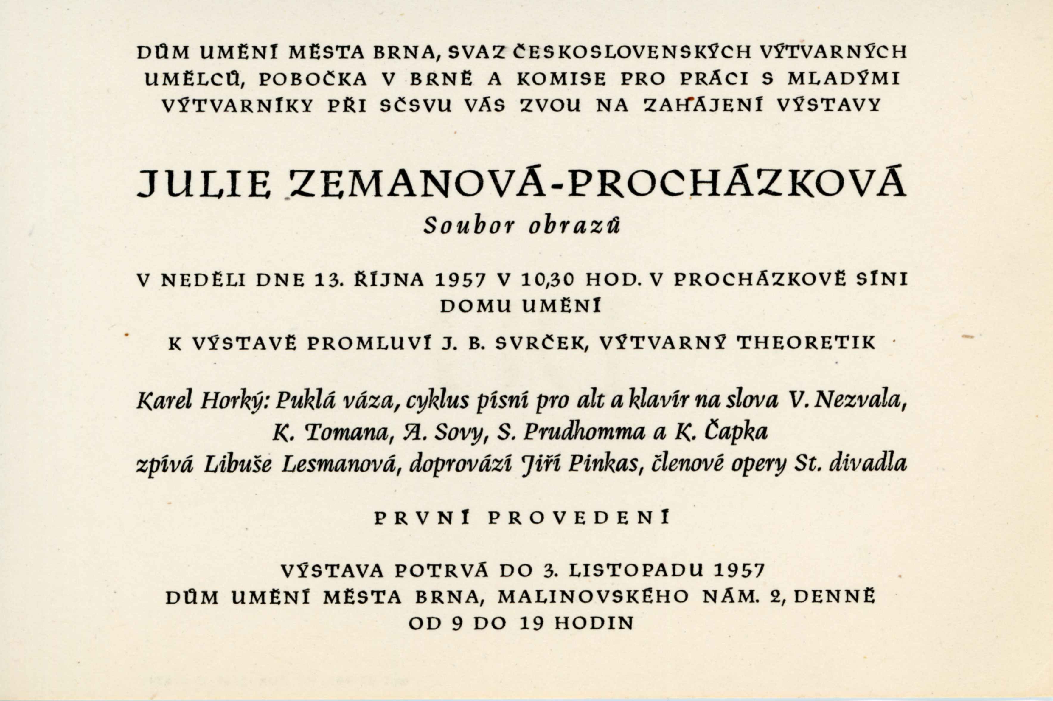 Obrazy Julie Zemanové-Procházkové