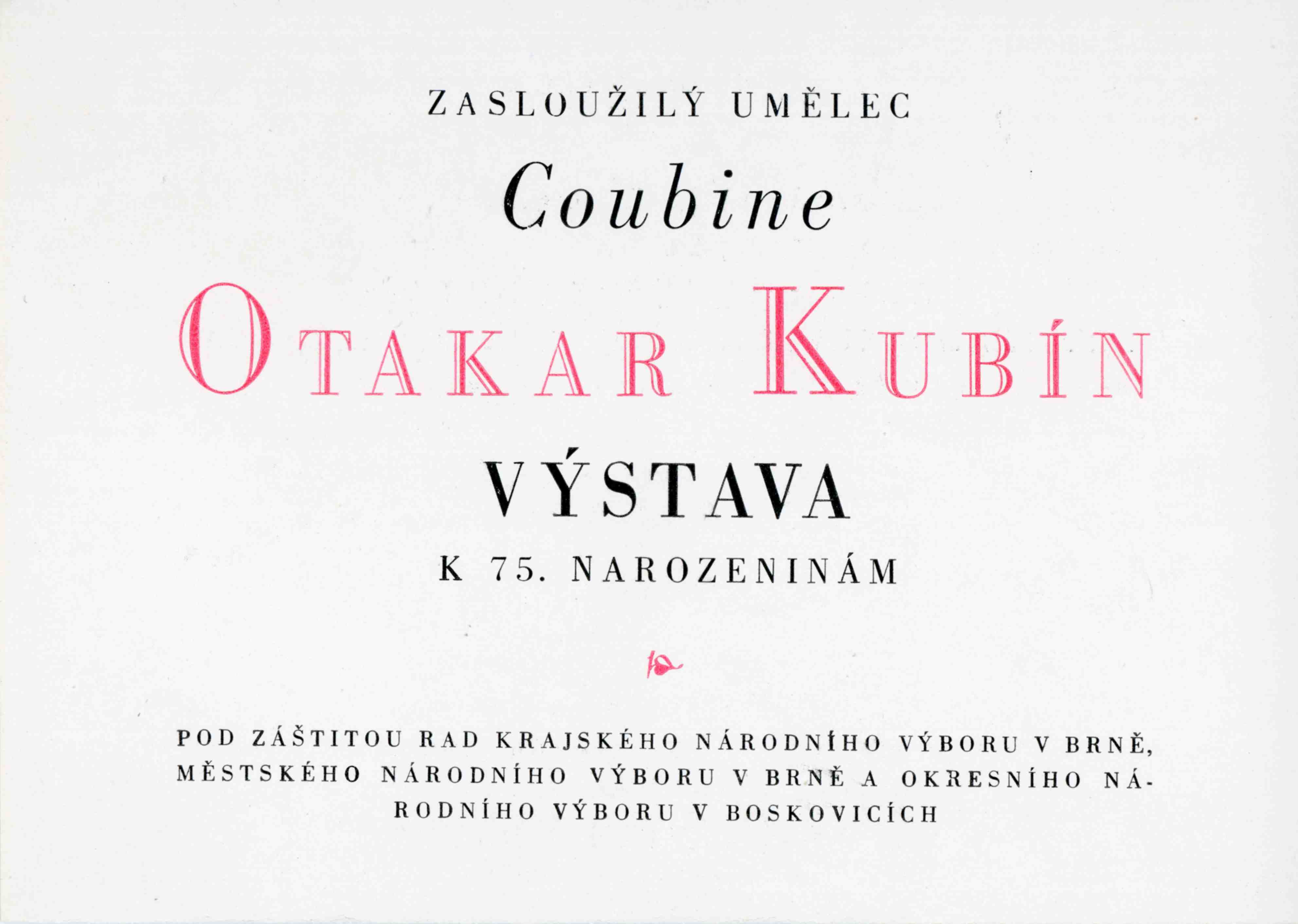 Zasloužilý umělec Otakar Kubín, výstava k&nbsp;75. narozeninám