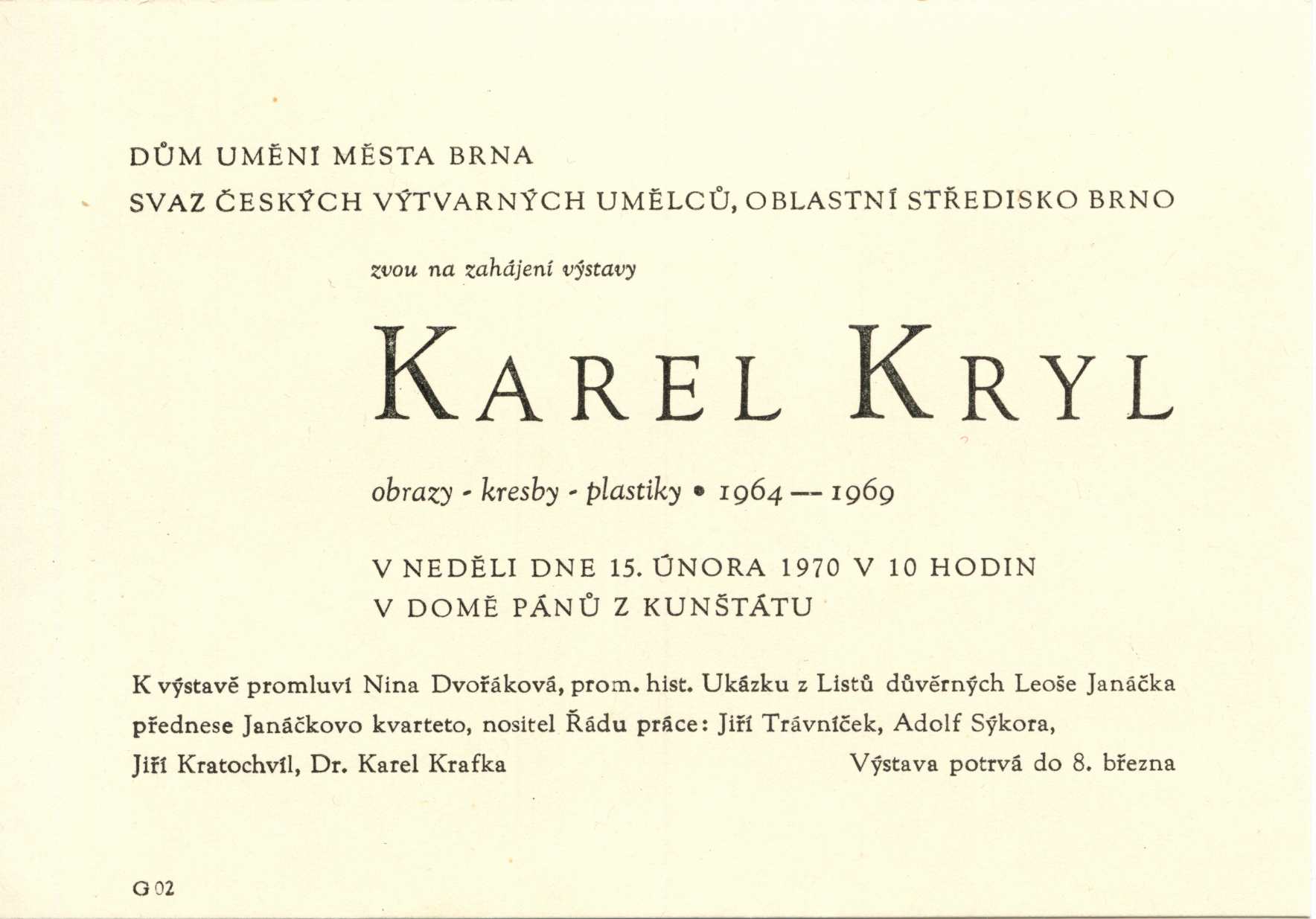 Karel Kryl. Obrazy, kresby, plastiky 1964–1969