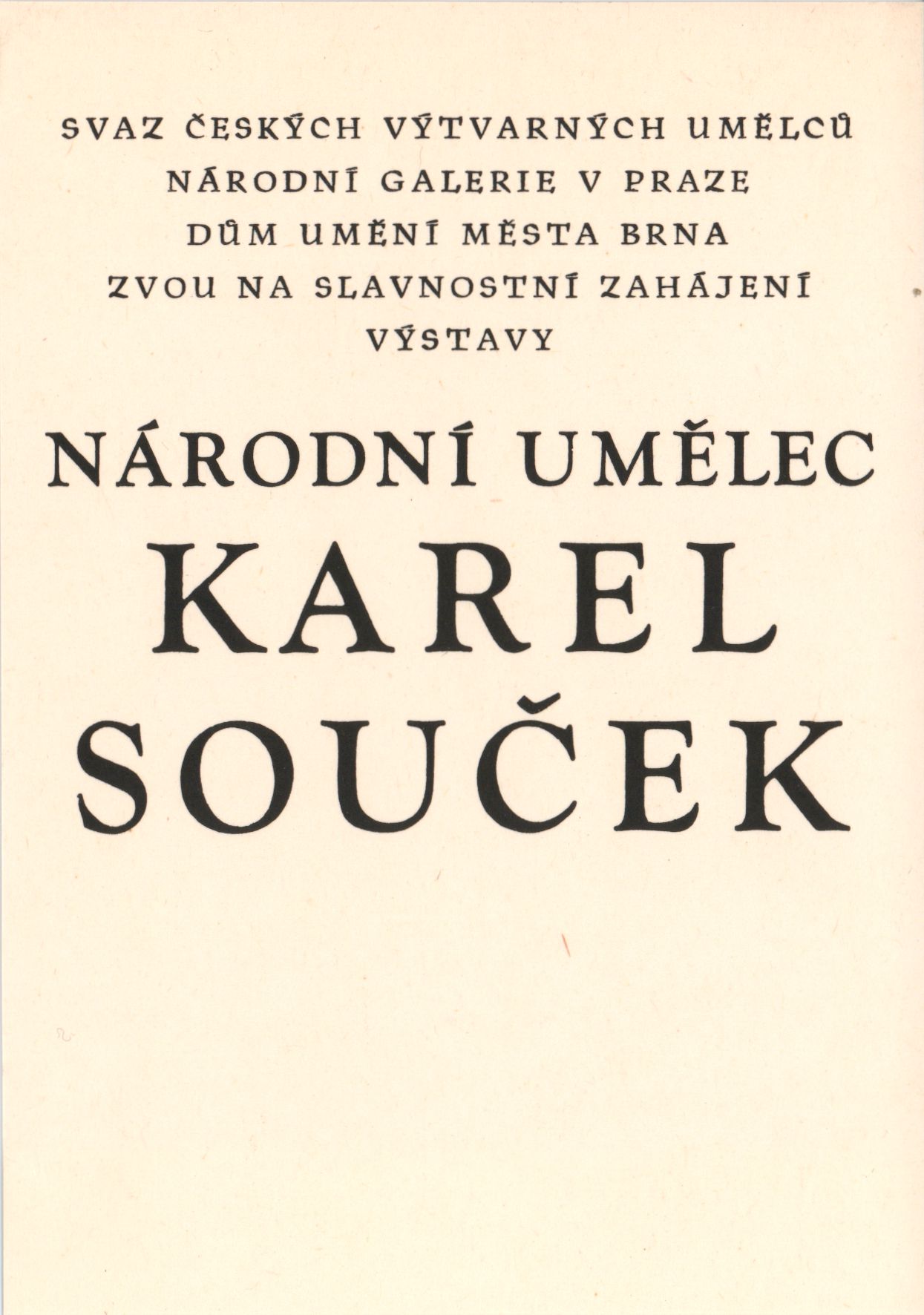 Národní umělec Karel Souček