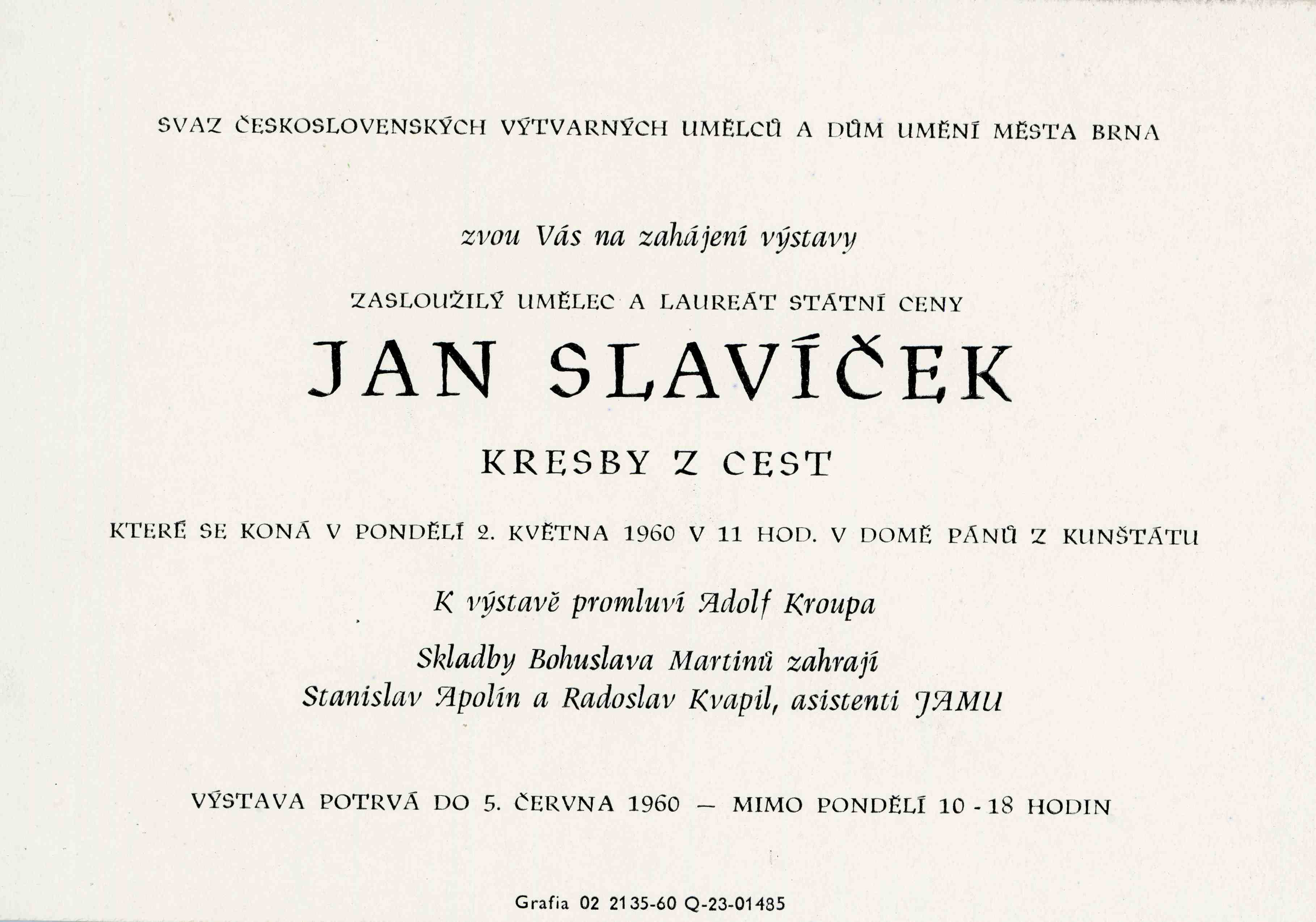Jan Slavíček. Kresby z cest