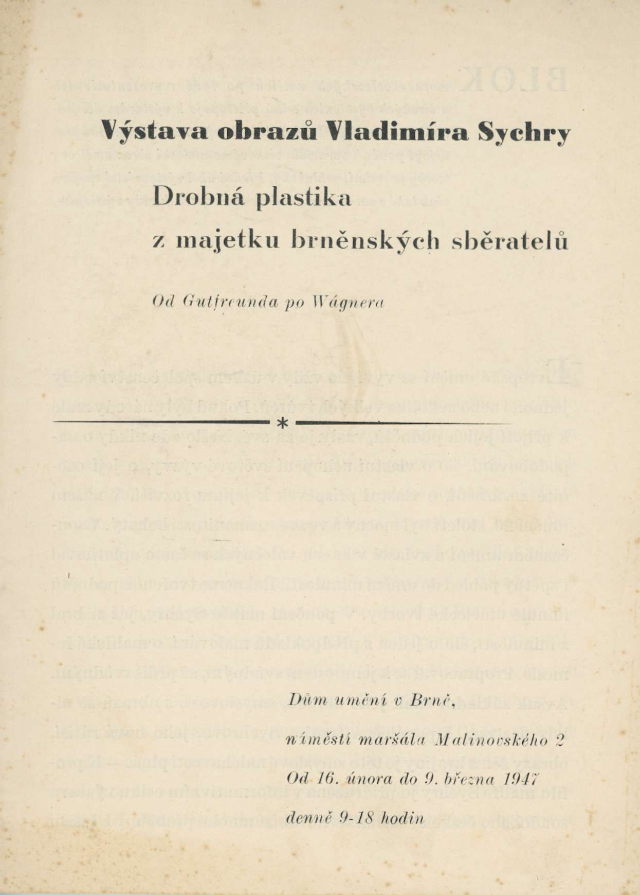 Drobná plastika z&nbsp;majetku brněnských sběratelů