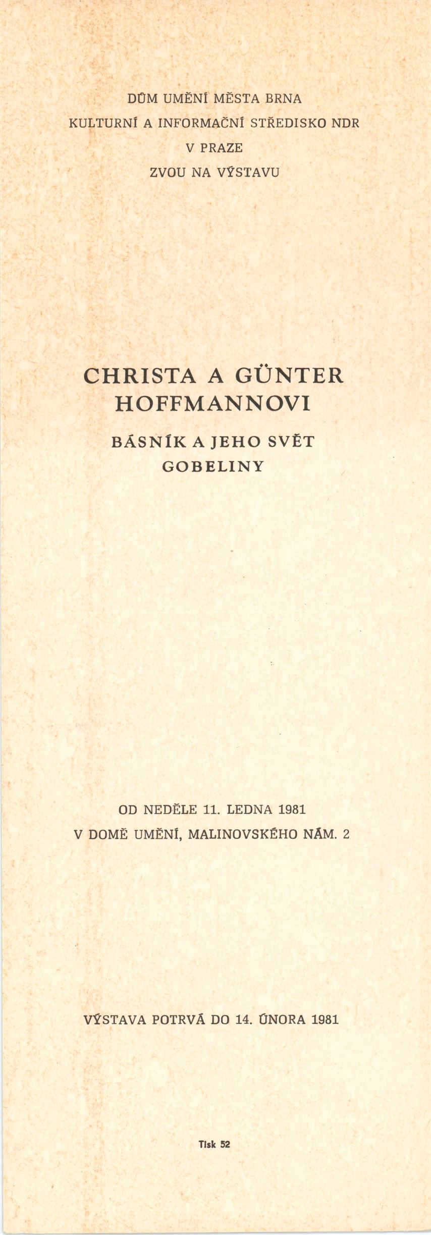 Günter a&nbsp;Christa Hoffmannovi. Básník a&nbsp;jeho svět – gobelíny