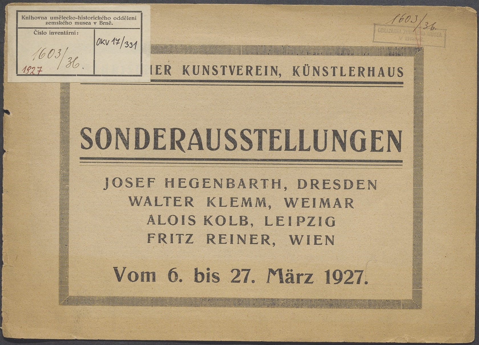 Josef Hegenbarth – Walter Klemm – Alois Kolb – Fritz Reiner