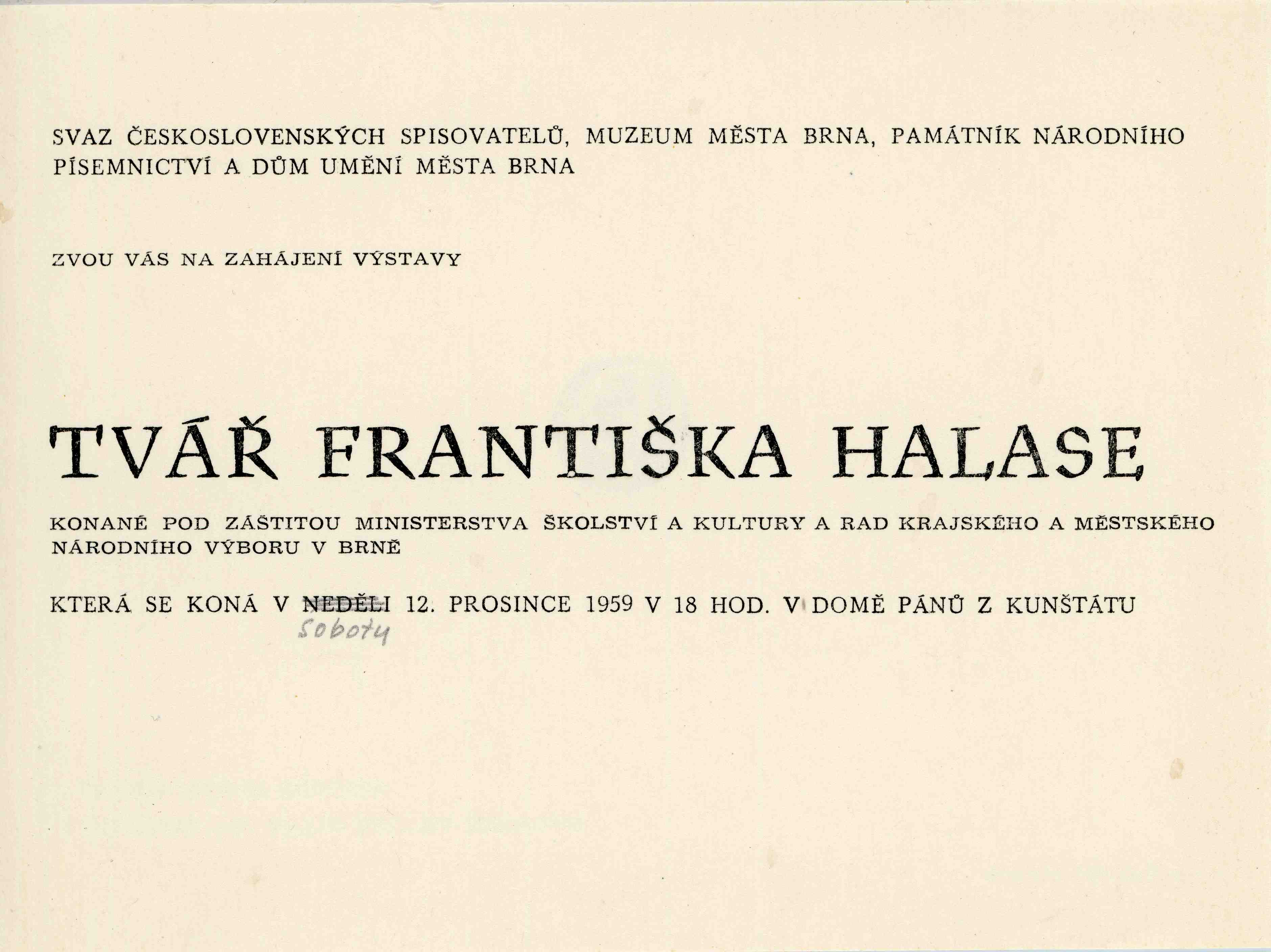 Tvář Františka Halase