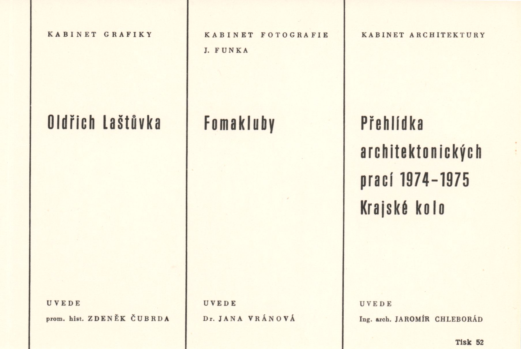 Přehlídka architektonických prací 1974–1975