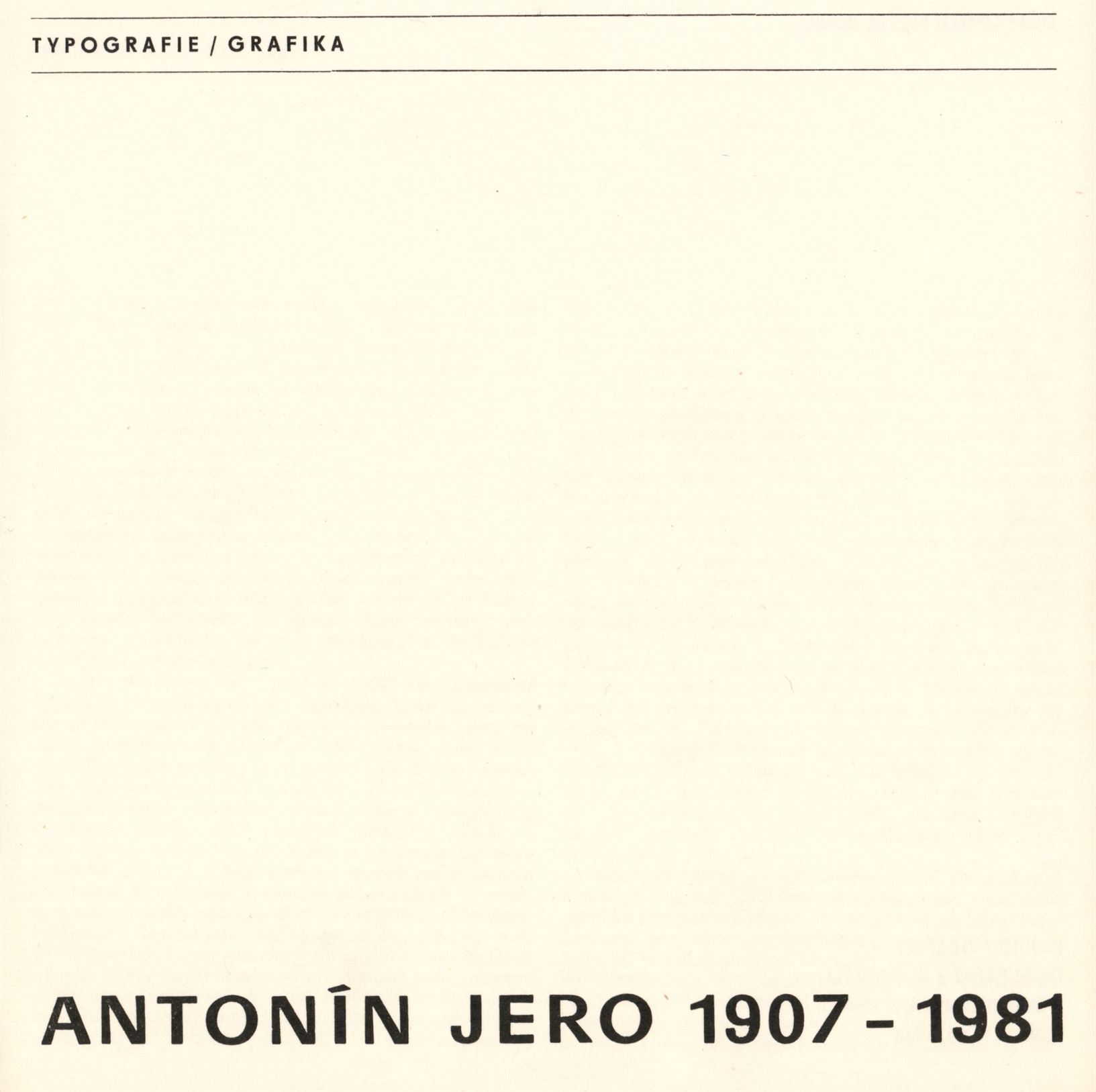 Antonín Jero 1907–1981 – typografie, grafika
