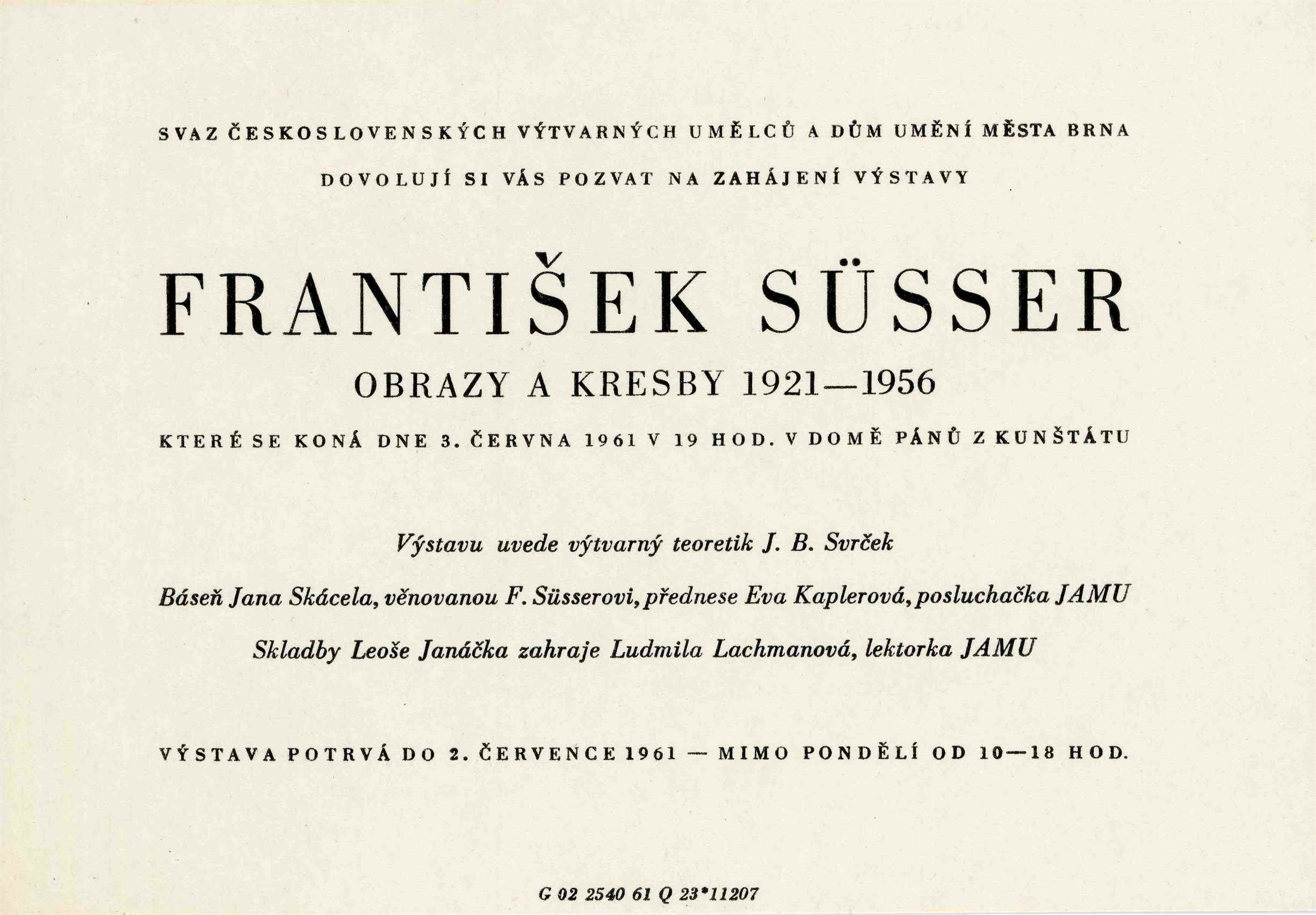 František Süsser – obrazy a&nbsp;kresby 1921–1956