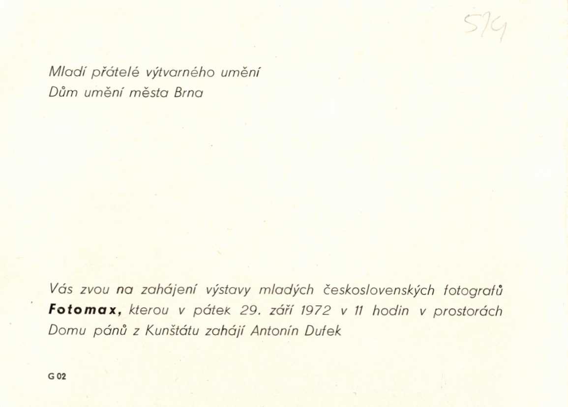 FOTOMAX, výstava mladých československých fotografů