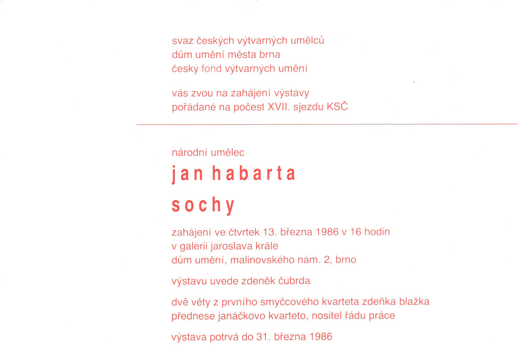 Jan Habarta – sochy