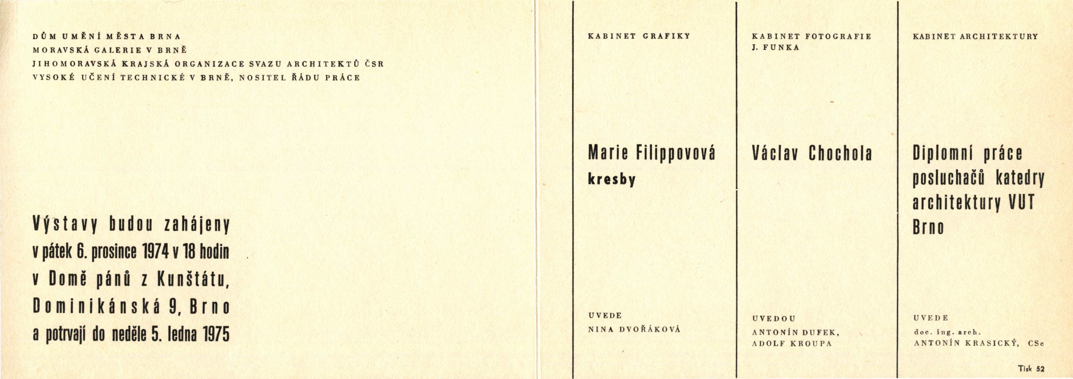 Marie Filippovová. Kresby 1973–1974