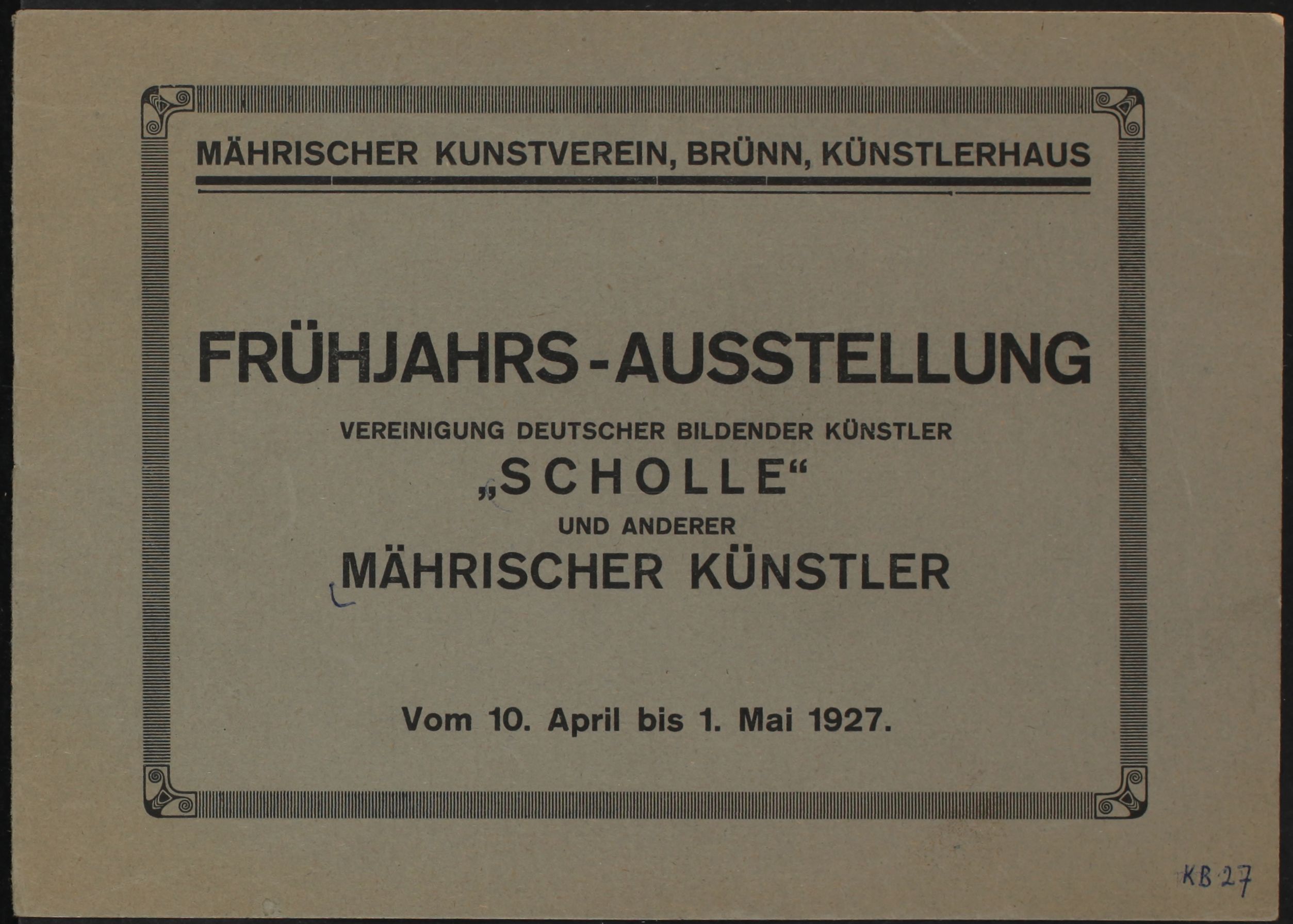 Vereinigung der deutschen bildenden Künstler Mährens und Schlesiens „Scholle“