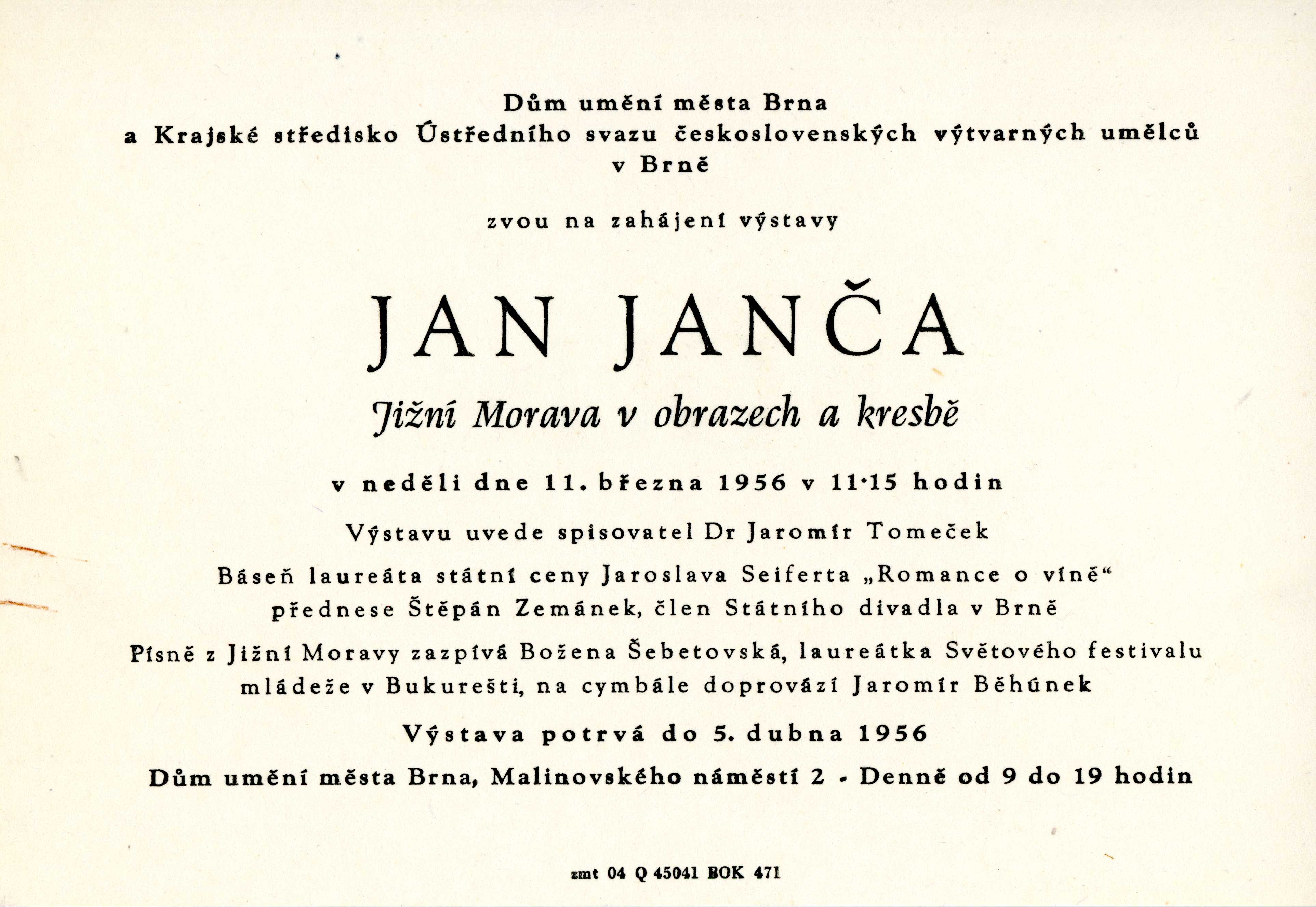Jan Janča. Jižní Morava v obrazech a&nbsp;kresbách