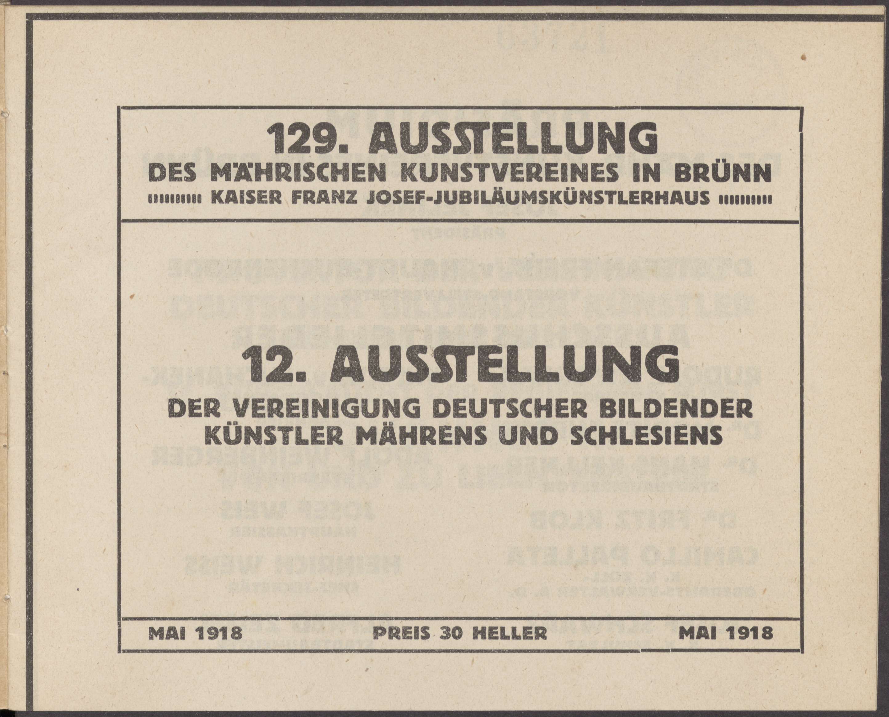 Vereinigung der deutschen bildenden Künstler Mährens und Schlesiens (129. výstava)