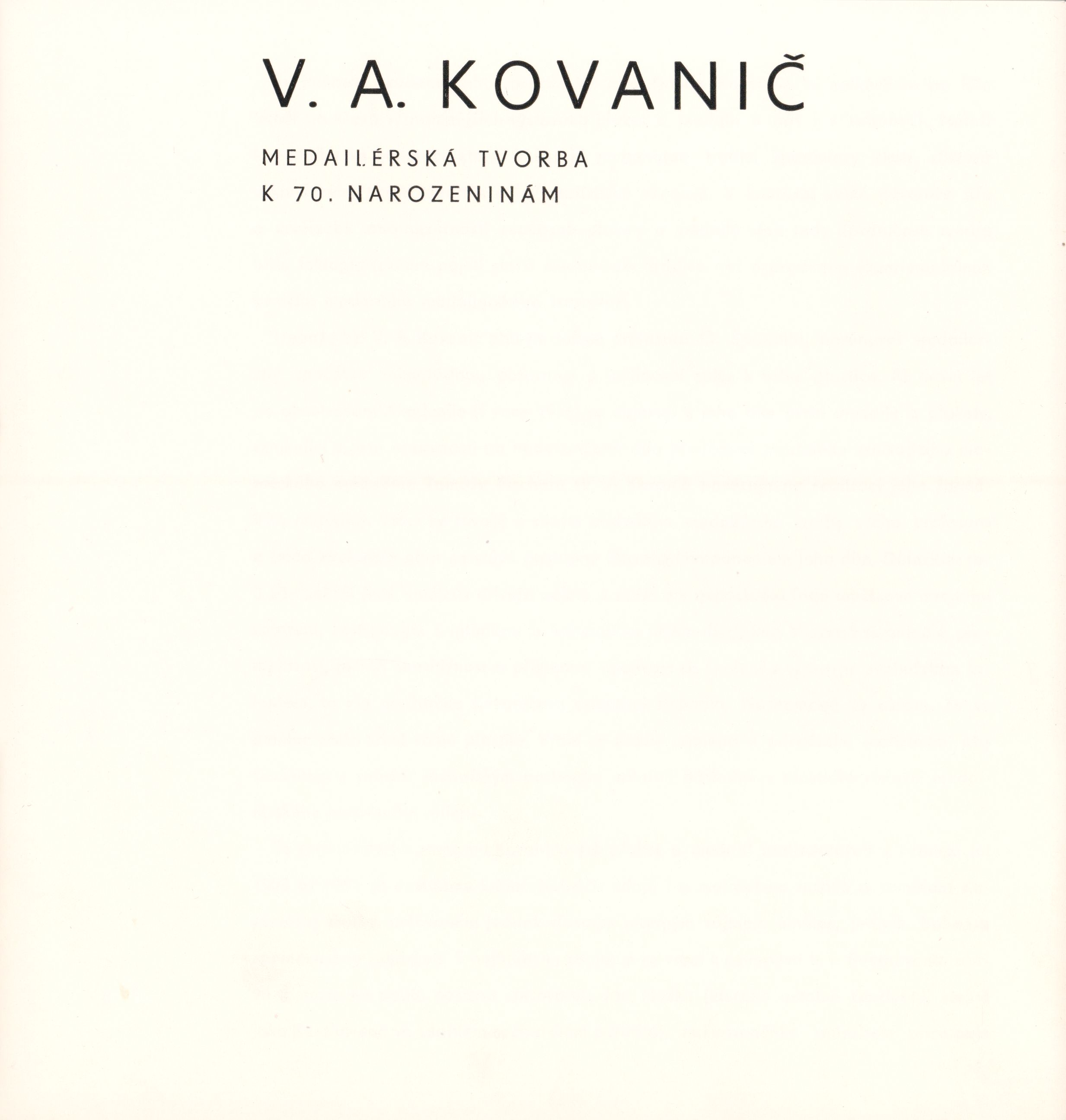 Václav Adolf Kovanič – medaile