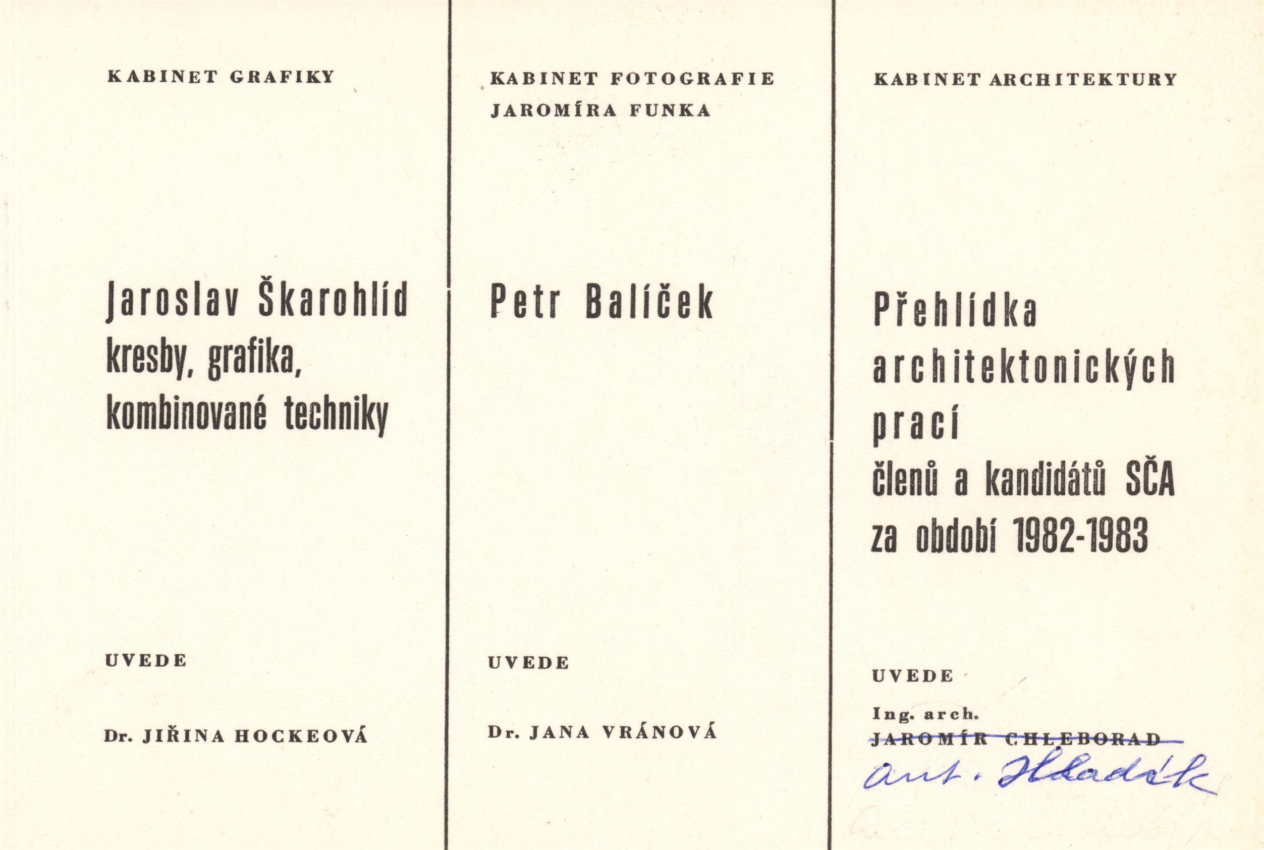 Přehlídka prací členů a&nbsp;kandidátů SČA 1982–1983