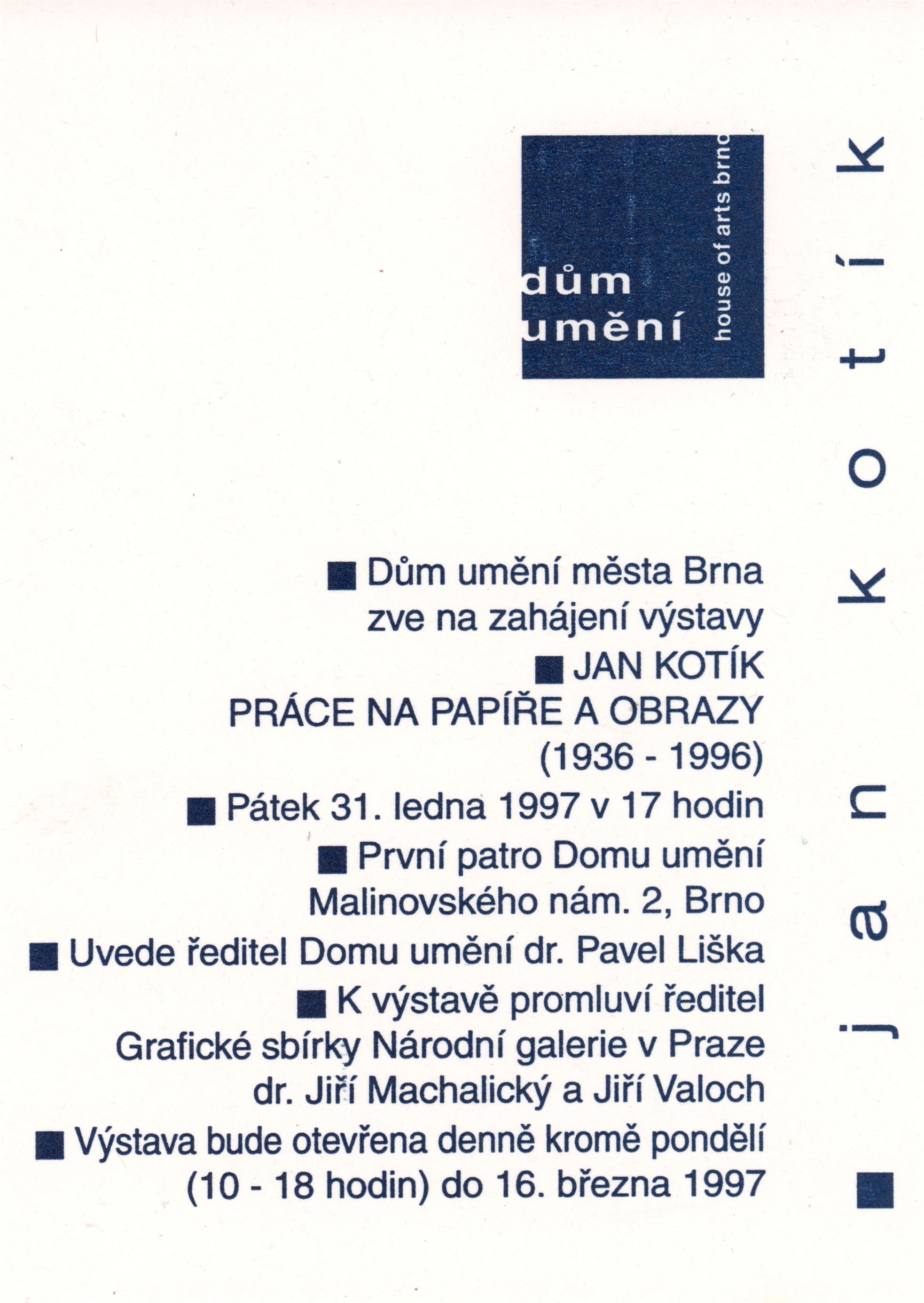 Jan Kotík 1936–1996 – kresby, koláže, grafické listy, objekty, obrazy