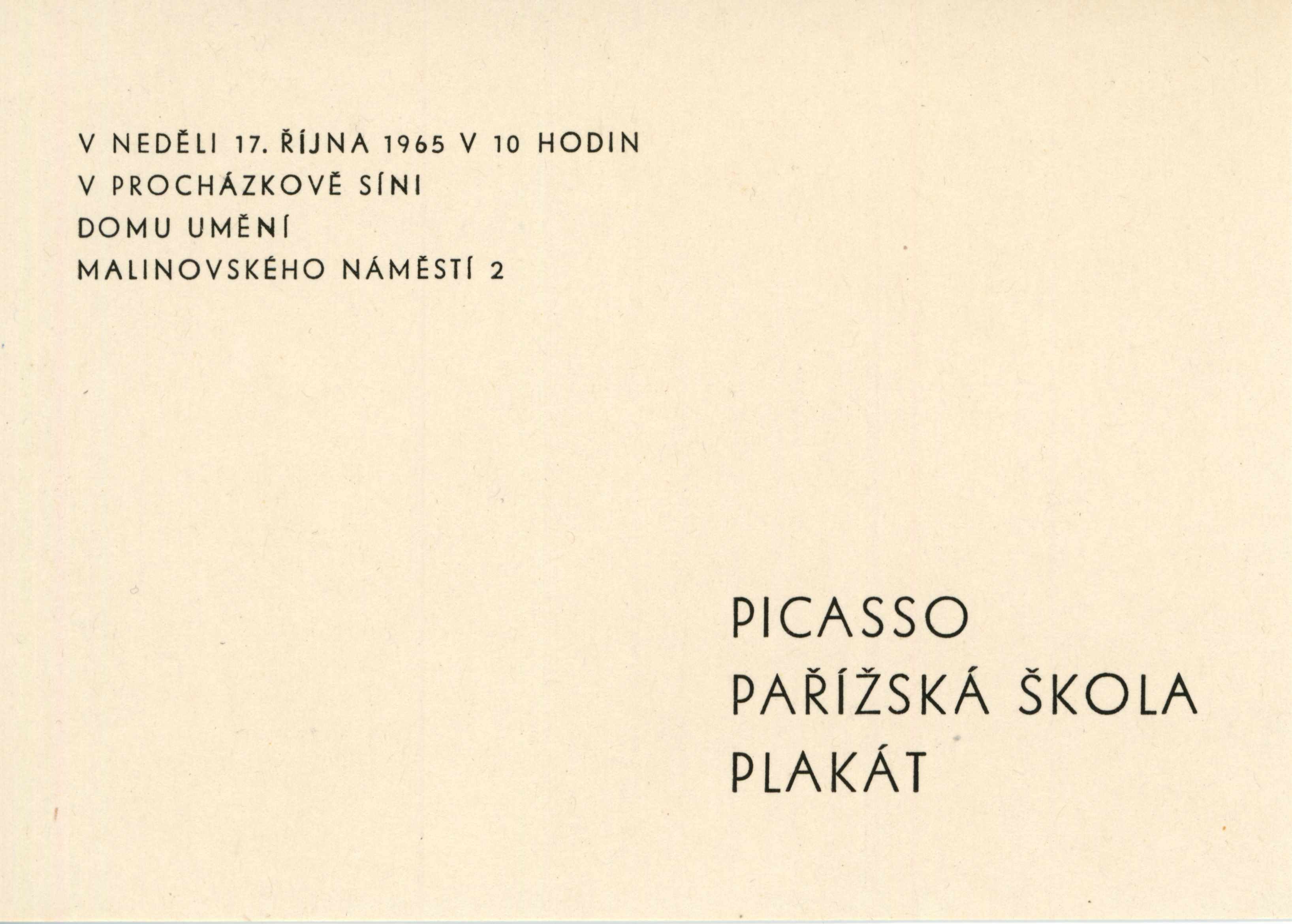 Picasso a&nbsp;pařížská škola – plakáty