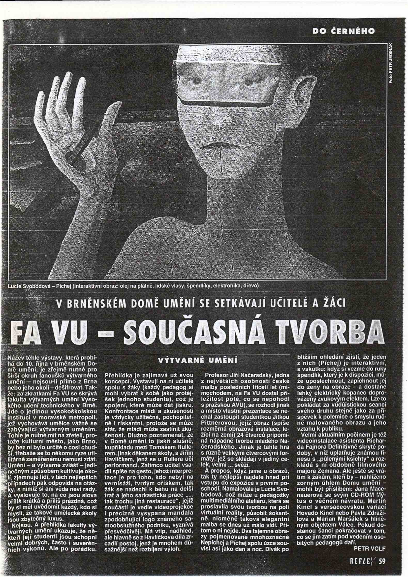 FaVU VUT v Brně. Současná tvorba