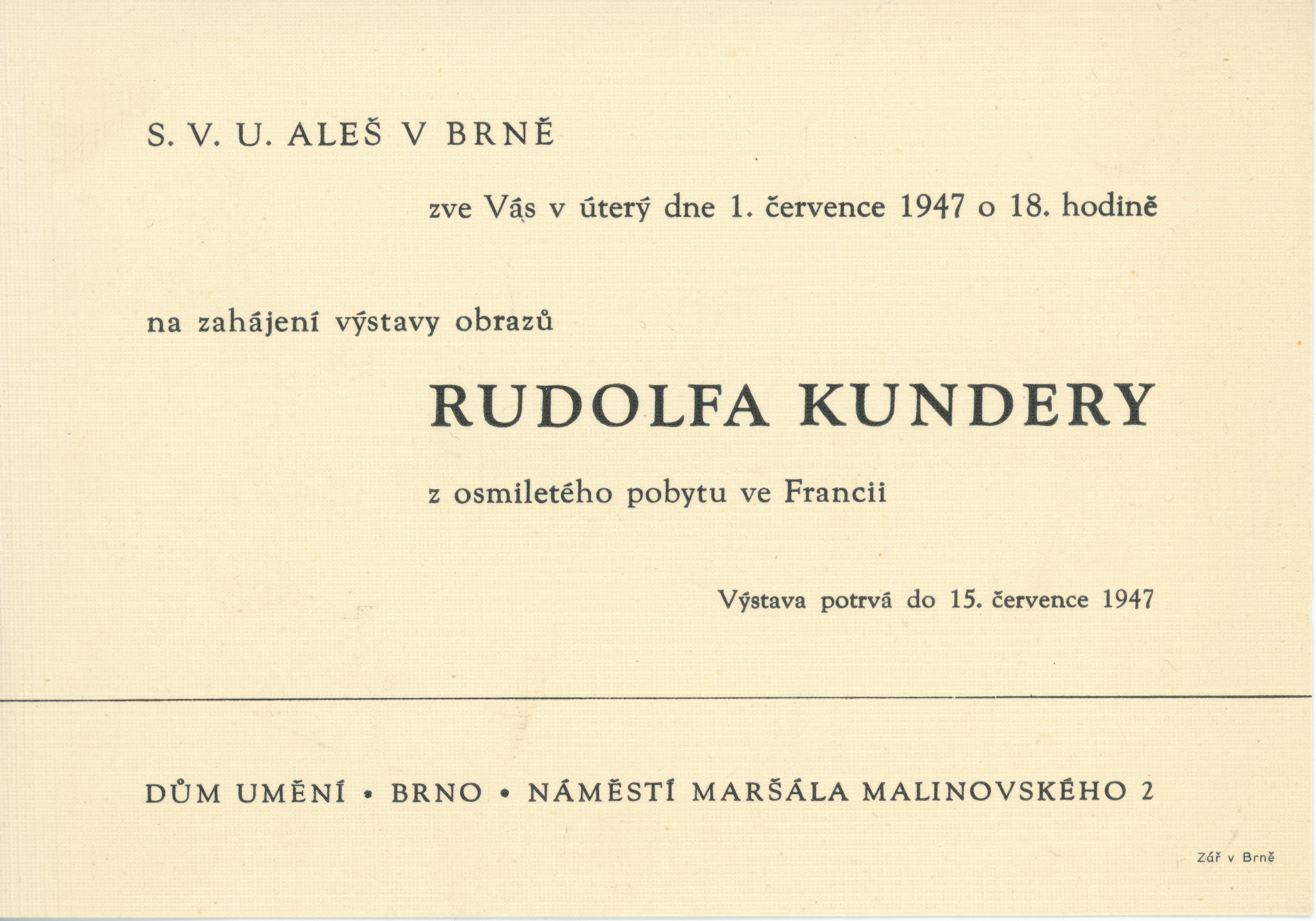 Rudolf Kundera. Z&nbsp;osmiletého pobytu ve Francii